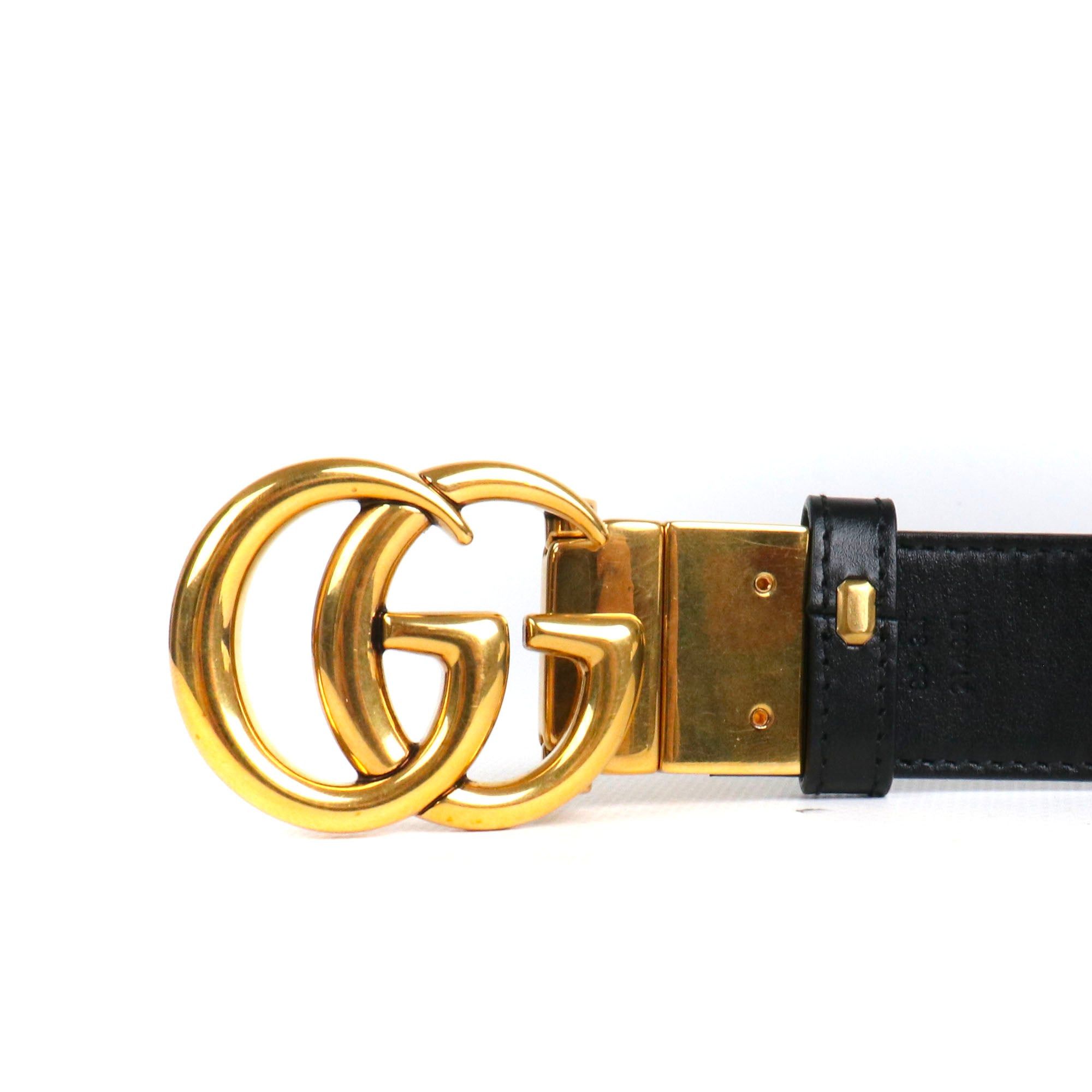 Gucci GUCCI - Reversible GG Marmont Gucci belt in monogram canvas (T85) Size ONE SIZE - 3 Thumbnail