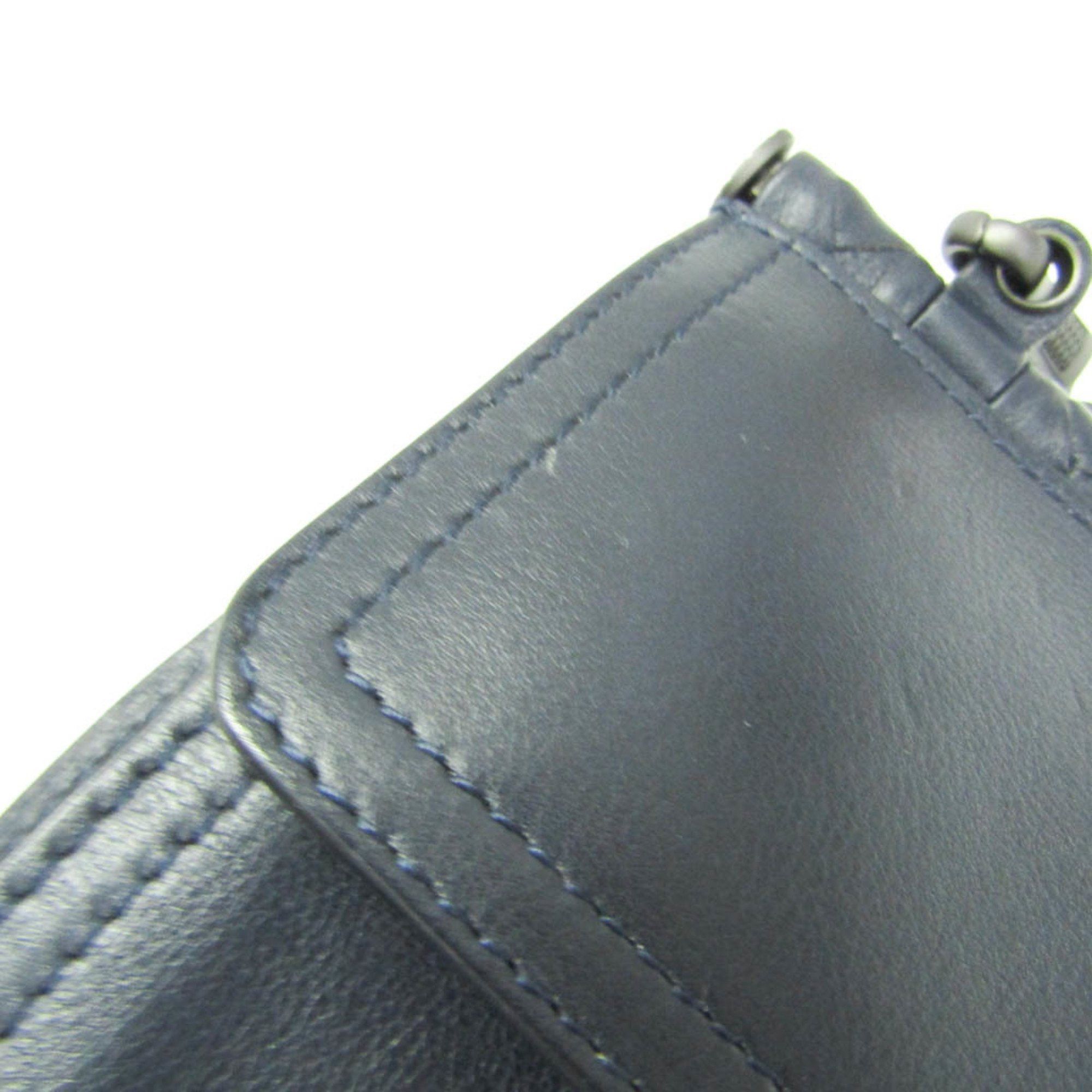 Bottega Veneta Bottega Veneta Intrecciato Mini Double Face Men,Women Leather Clutch Bag,Shoulder Bag Navy Size ONE SIZE - 6 Thumbnail