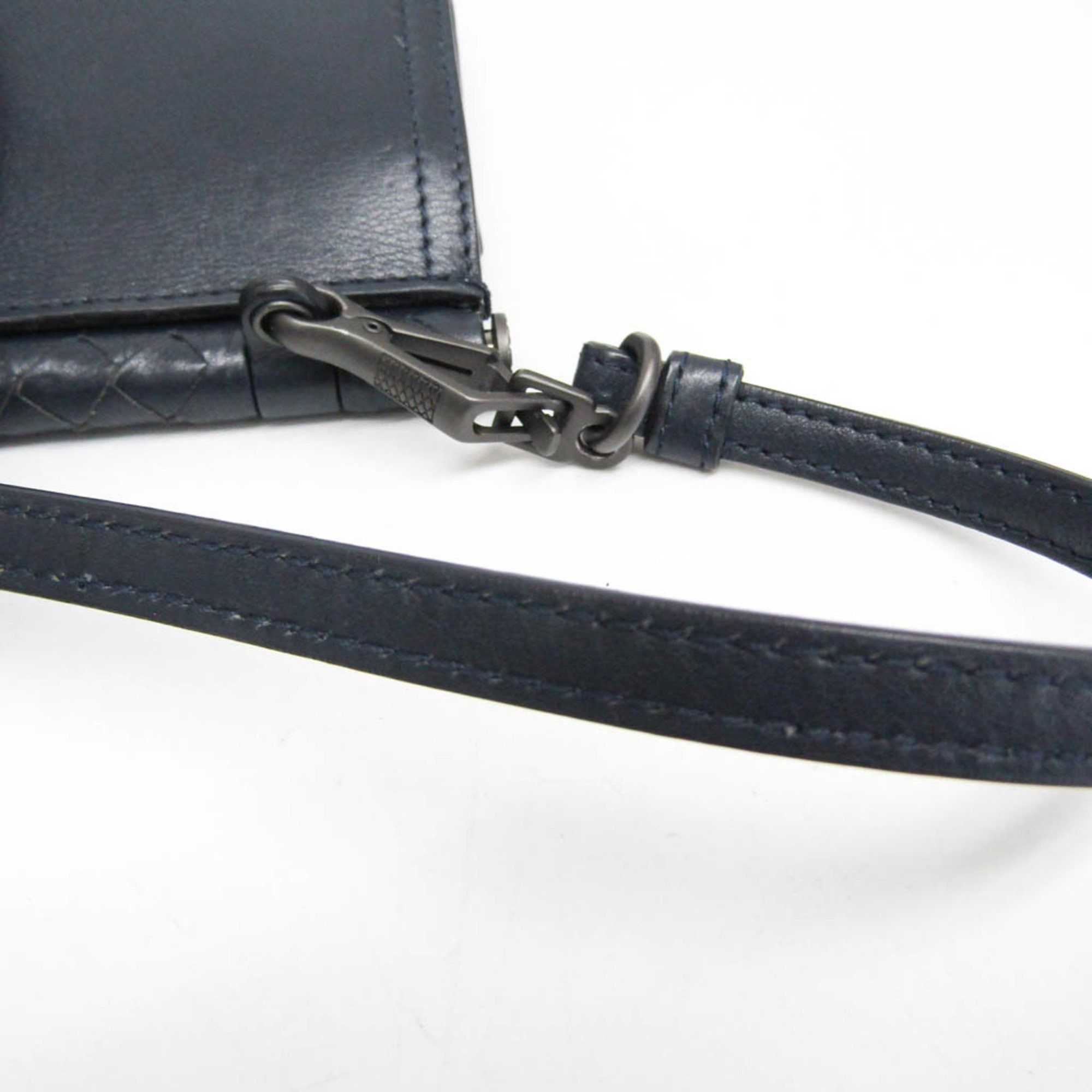 Bottega Veneta Bottega Veneta Intrecciato Mini Double Face Men,Women Leather Clutch Bag,Shoulder Bag Navy Size ONE SIZE - 8 Thumbnail