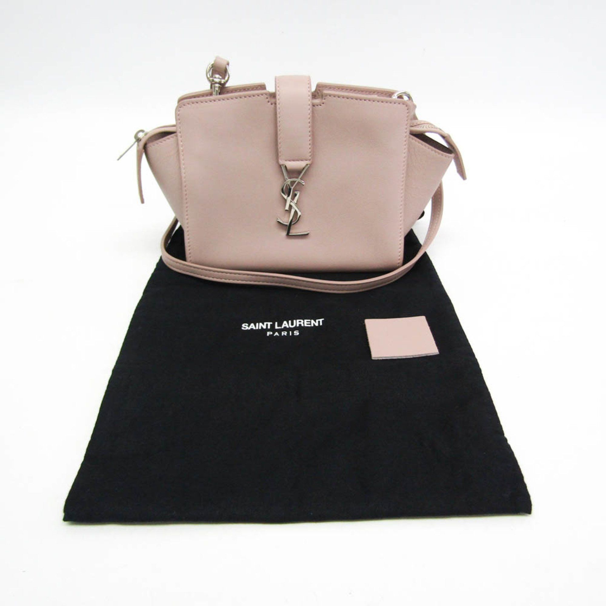 Yves Saint Laurent Yves Saint Laurent Toyca Bus 452322 Women's Leather Shoulder Bag Pink Beige Size ONE SIZE - 13 Thumbnail
