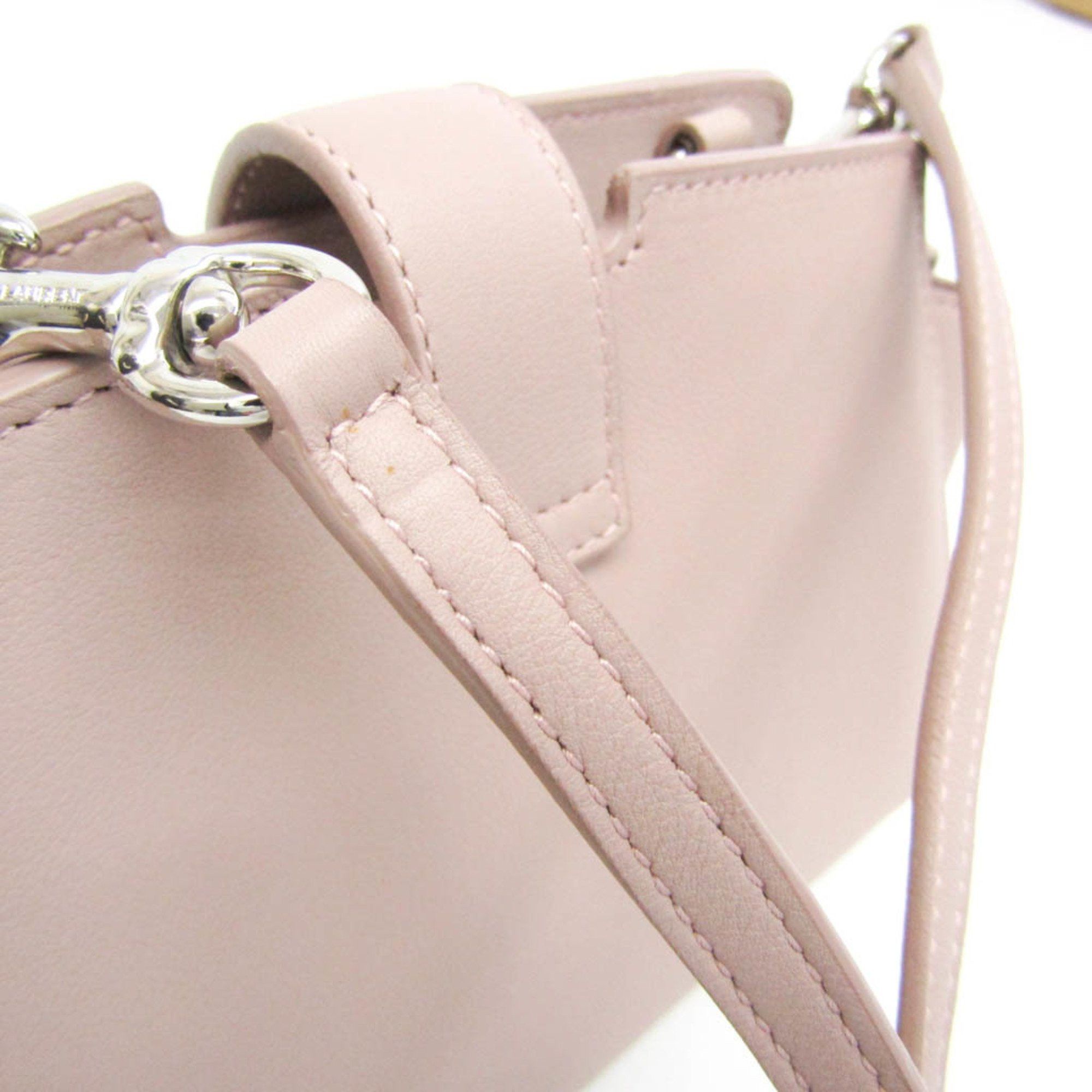 Yves Saint Laurent Yves Saint Laurent Toyca Bus 452322 Women's Leather Shoulder Bag Pink Beige Size ONE SIZE - 9 Thumbnail