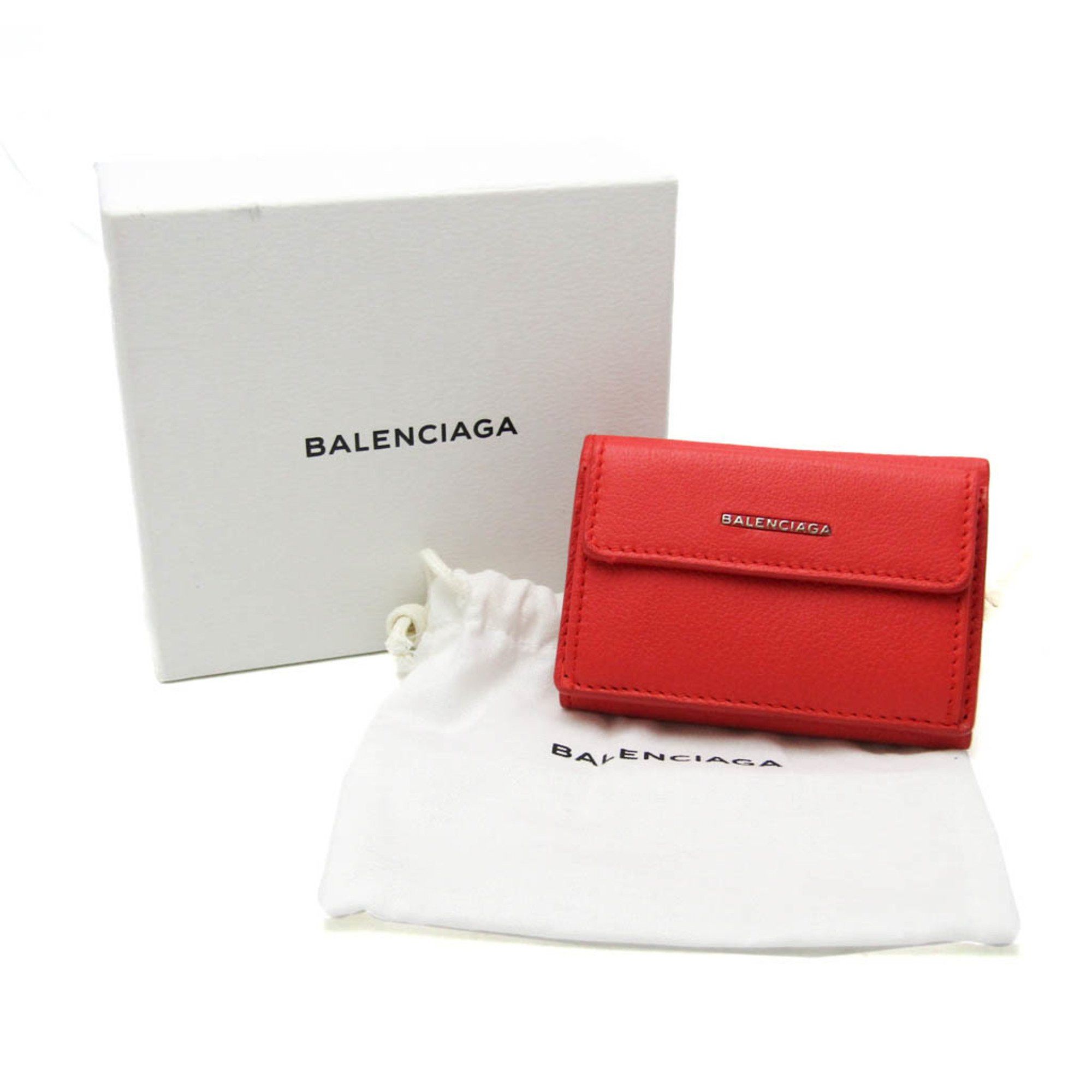 Balenciaga Balenciaga Essential Mini Wallet 410133 Women's Leather Wallet (tri-fold) Orange Size ONE SIZE - 11 Thumbnail