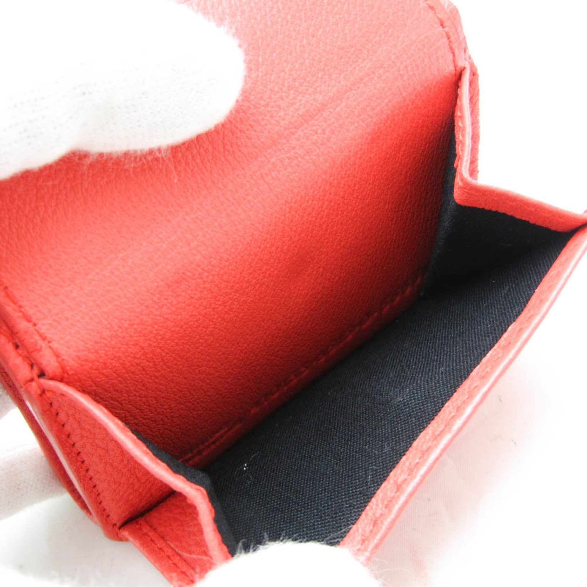 Balenciaga Balenciaga Essential Mini Wallet 410133 Women's Leather Wallet (tri-fold) Orange Size ONE SIZE - 4 Thumbnail