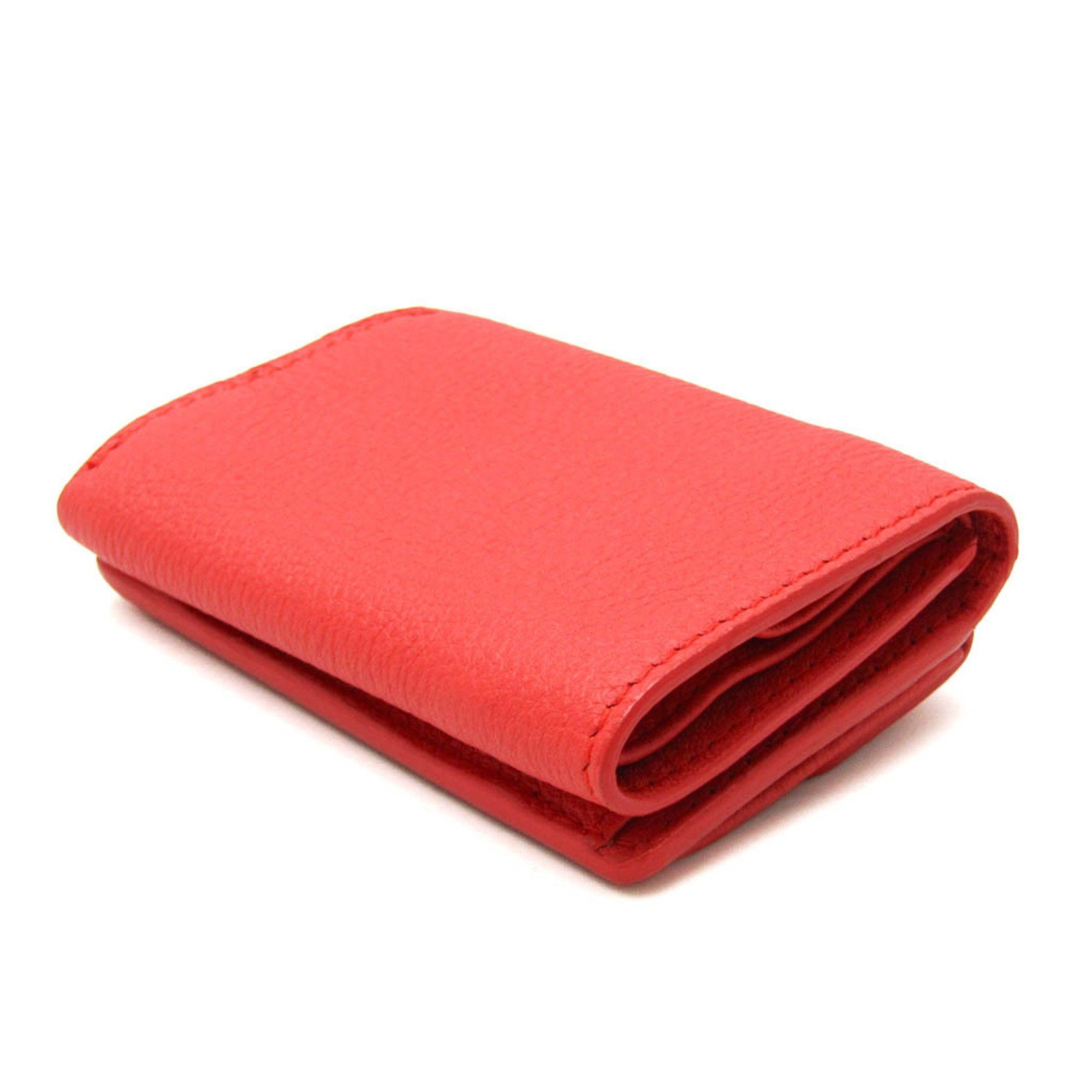 Balenciaga Balenciaga Essential Mini Wallet 410133 Women's Leather Wallet (tri-fold) Orange Size ONE SIZE - 2 Thumbnail