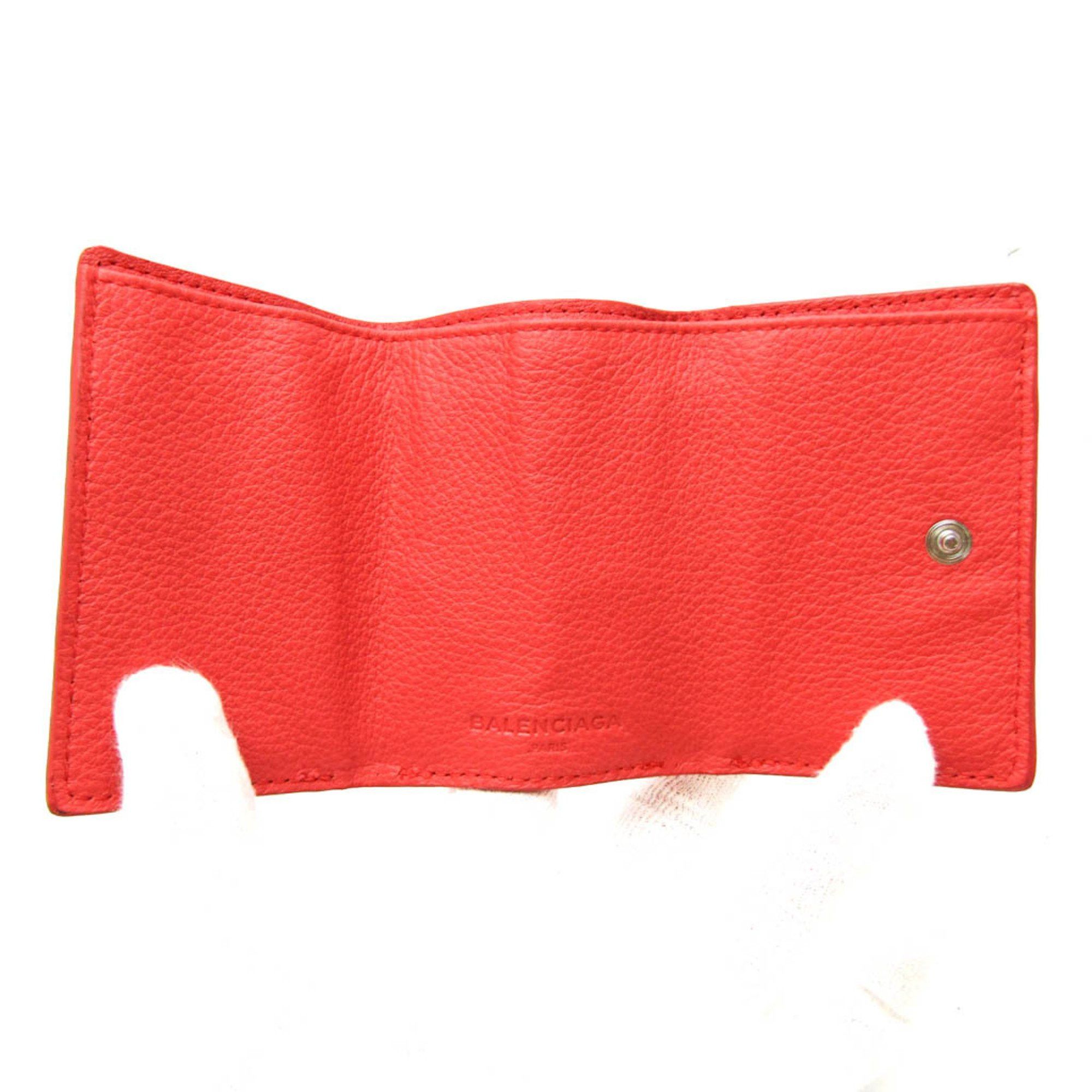 Balenciaga Balenciaga Essential Mini Wallet 410133 Women's Leather Wallet (tri-fold) Orange Size ONE SIZE - 3 Thumbnail