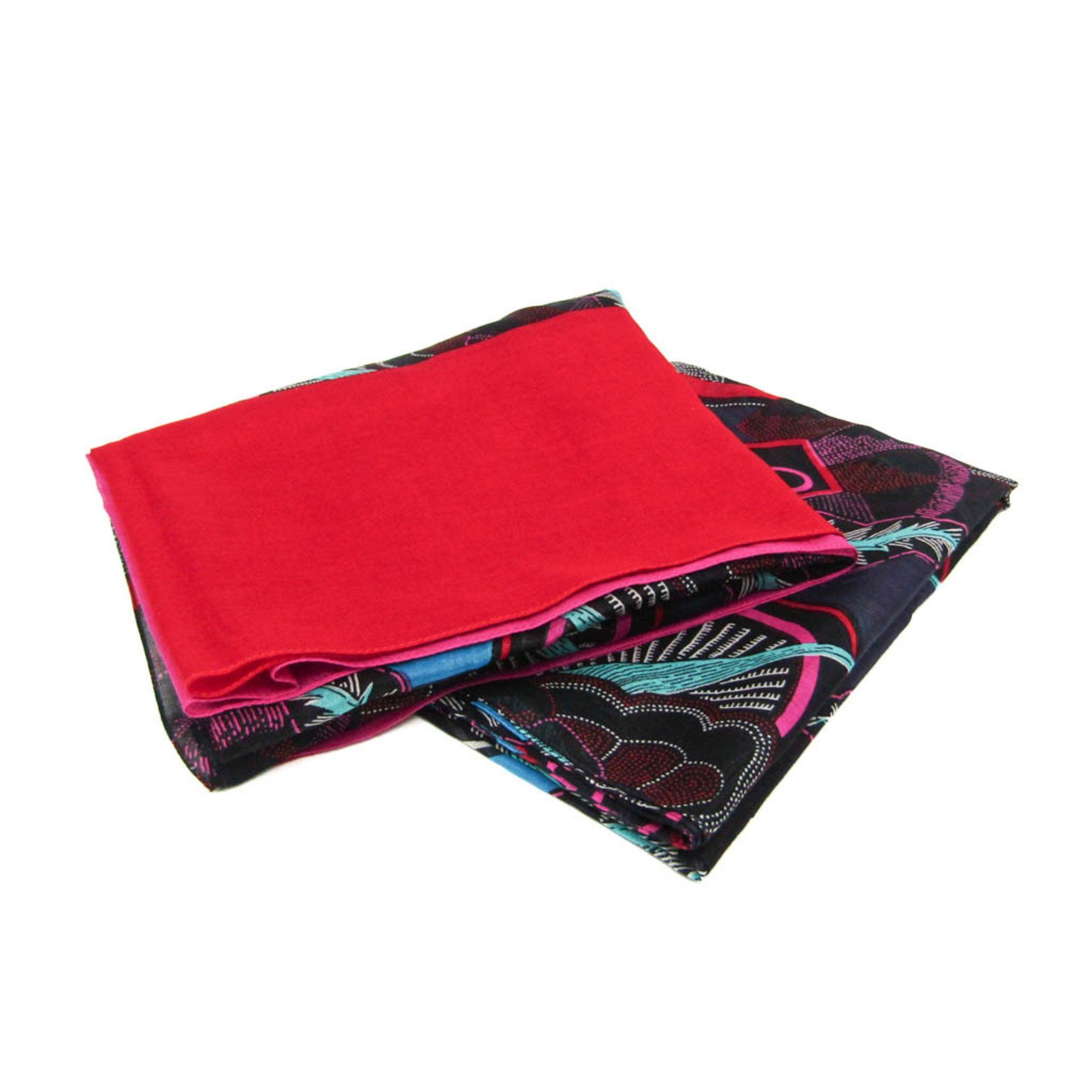 Hermes Hermes BAIN Women's Cotton Scarf Black,Purple,Red Color Size ONE SIZE - 2 Thumbnail