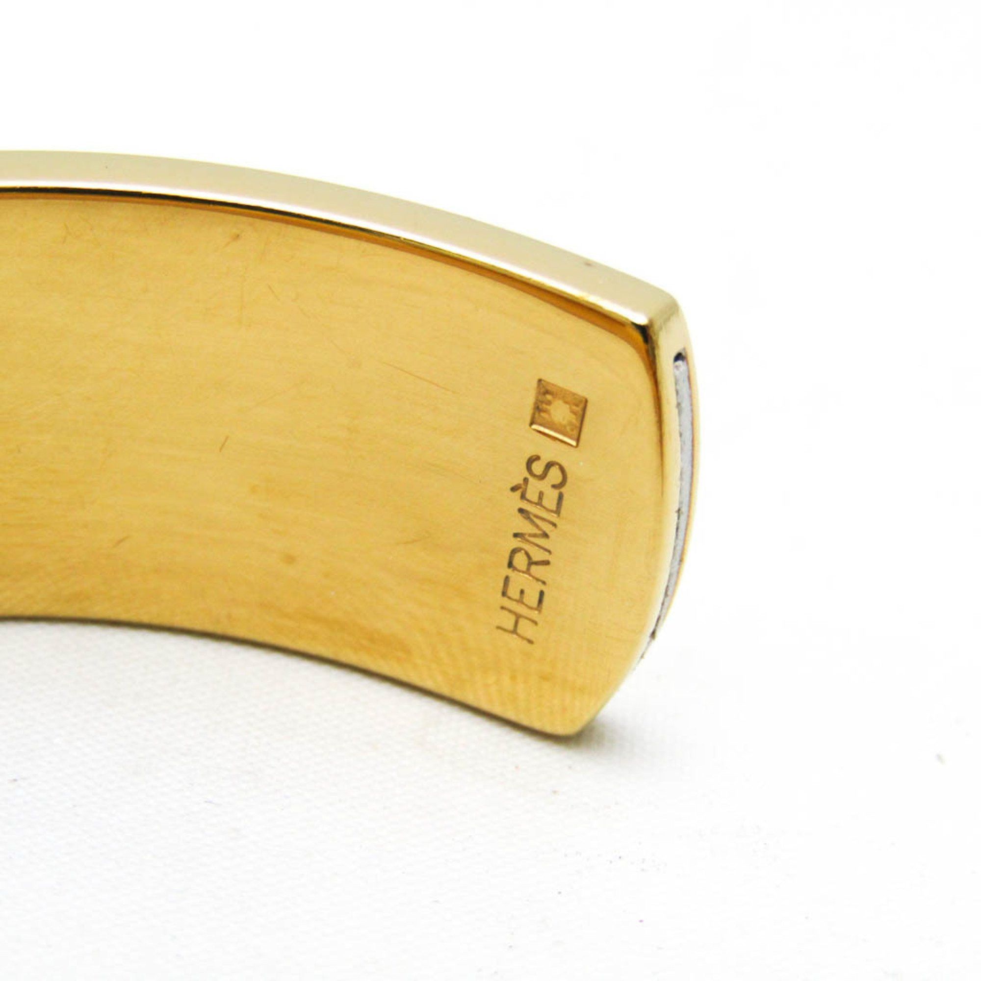 Hermes Hermes Bell Leather,Metal Bangle Gold,White Size ONE SIZE - 9 Thumbnail