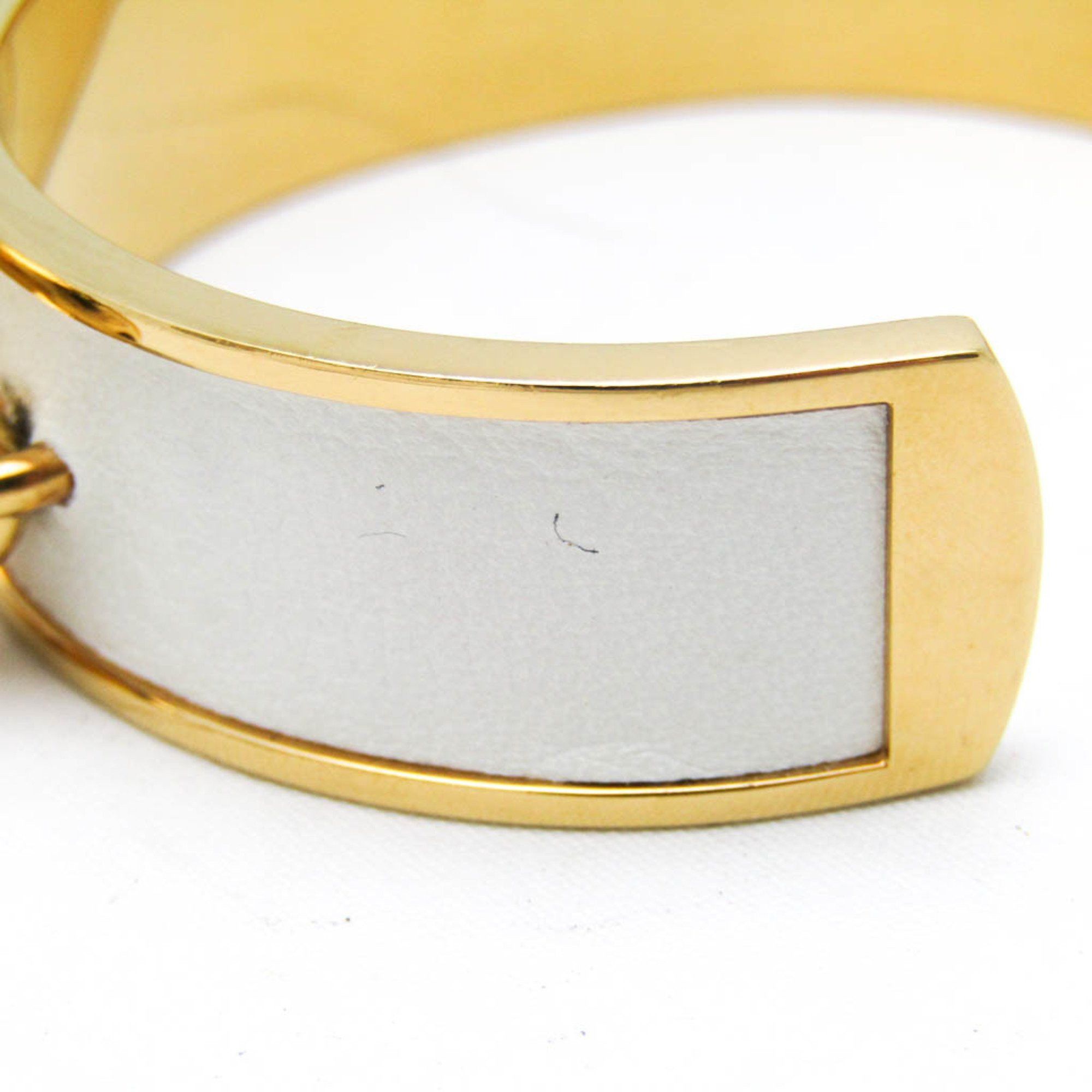 Hermes Hermes Bell Leather,Metal Bangle Gold,White Size ONE SIZE - 7 Thumbnail