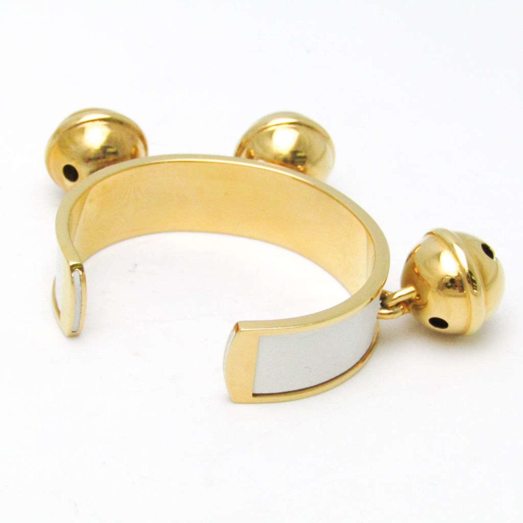 Hermes Hermes Bell Leather,Metal Bangle Gold,White Size ONE SIZE - 2 Thumbnail