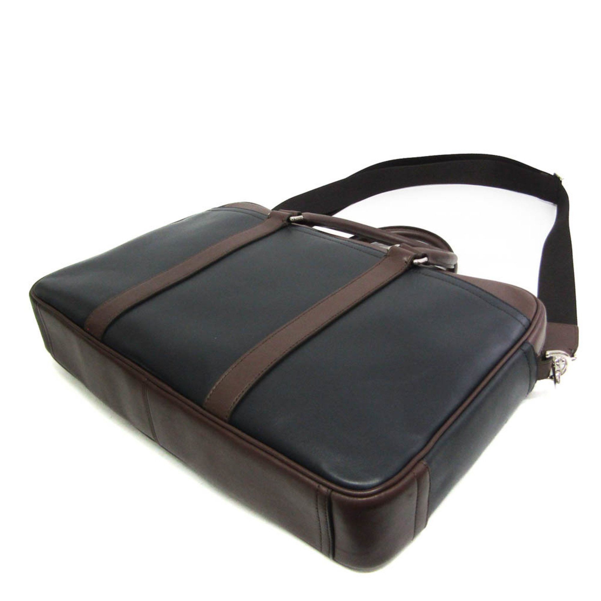 Coach Coach Lexington F71066 Men's Leather Briefcase,Shoulder Bag Black,Brown Size ONE SIZE - 2 Thumbnail