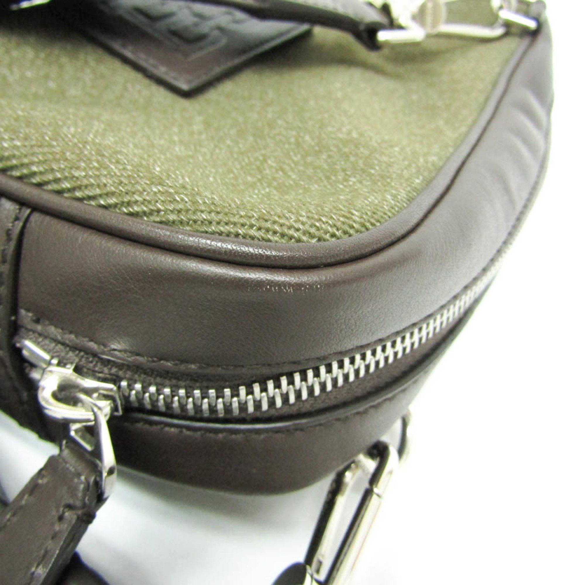 Bally Bally CHADD.NA 6238717 Women,Men Canvas,Leather Shoulder Bag Brown,Khaki Size ONE SIZE - 6 Thumbnail