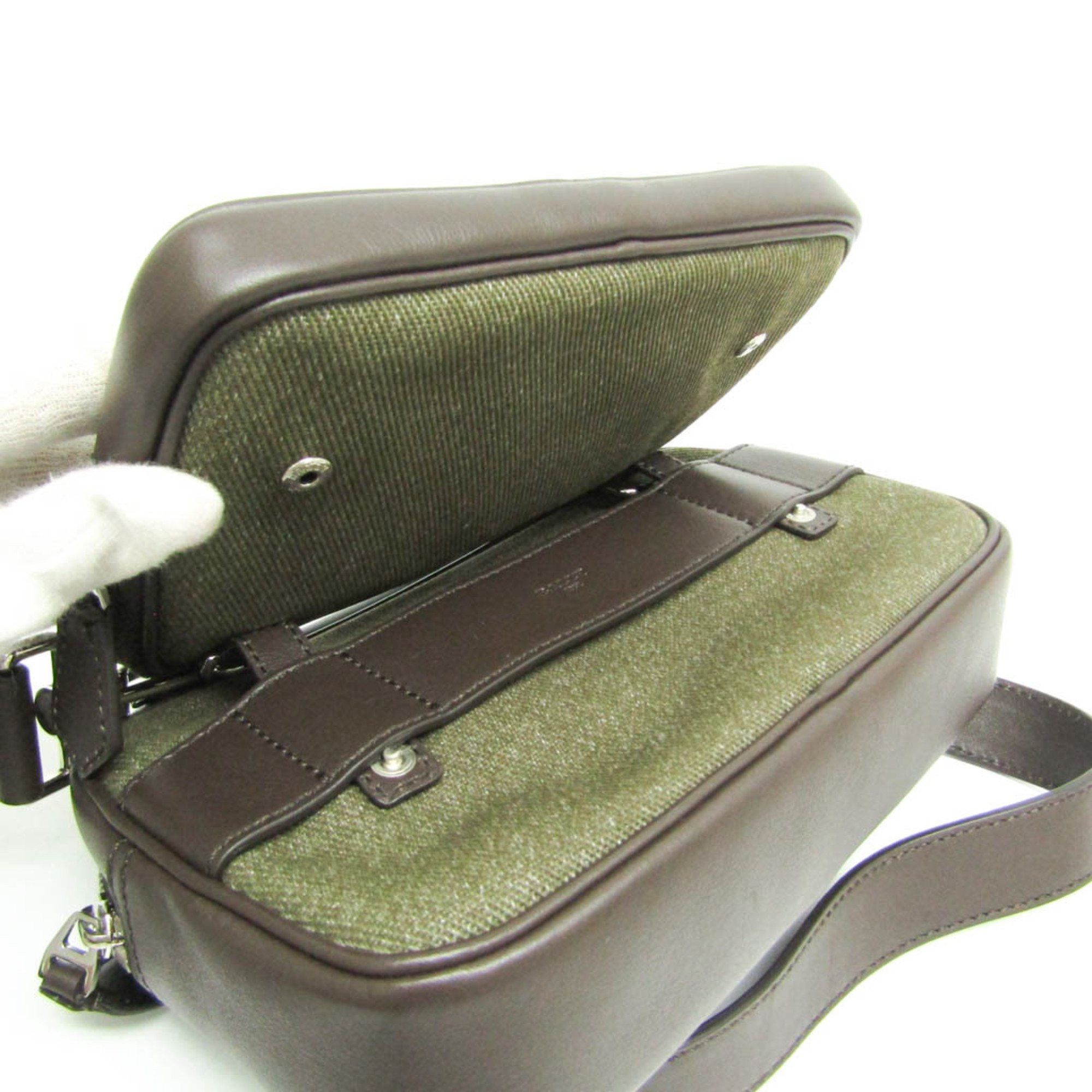 Bally Bally CHADD.NA 6238717 Women,Men Canvas,Leather Shoulder Bag Brown,Khaki Size ONE SIZE - 9 Thumbnail