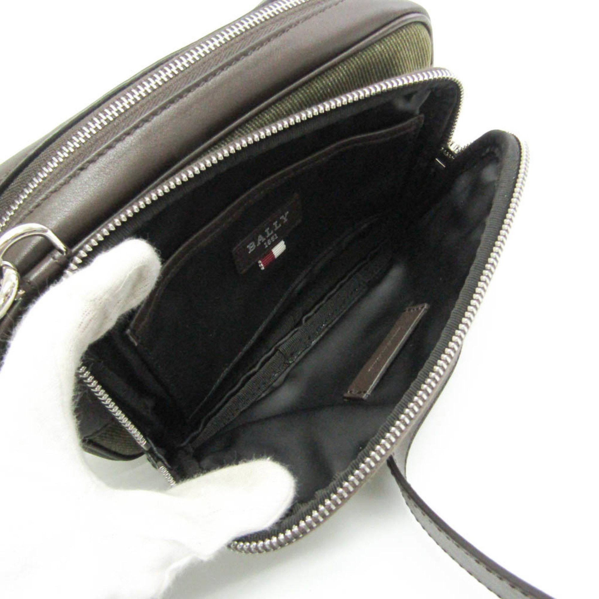 Bally Bally CHADD.NA 6238717 Women,Men Canvas,Leather Shoulder Bag Brown,Khaki Size ONE SIZE - 8 Thumbnail