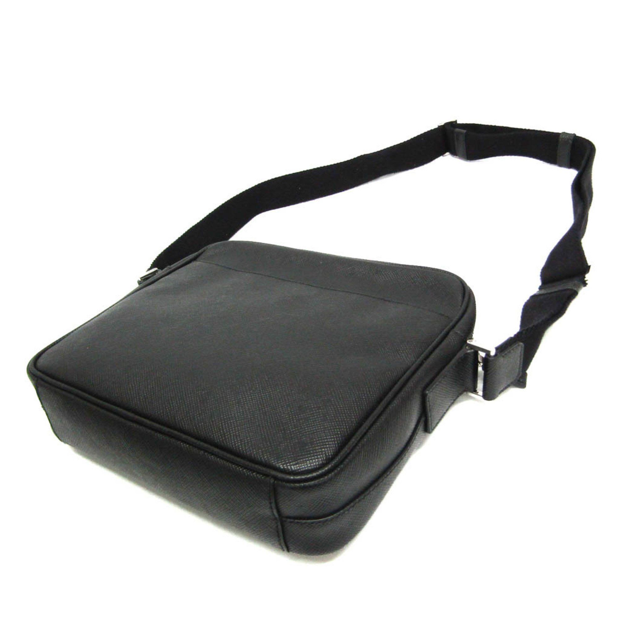 Prada Prada Saffiano Men's Leather Shoulder Bag Black Size ONE SIZE - 2 Thumbnail