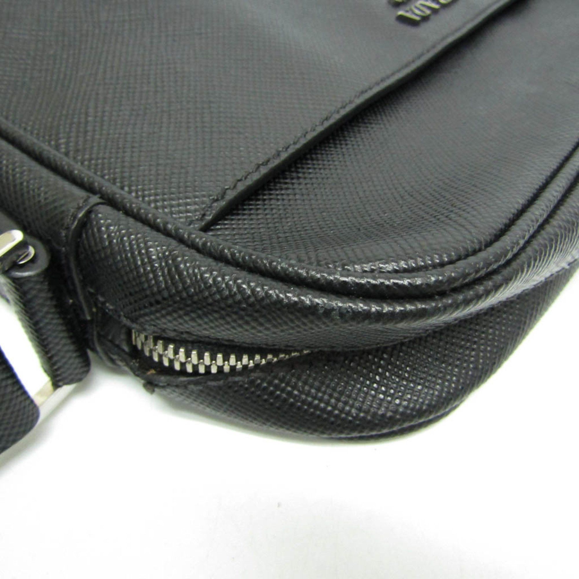 Prada Prada Saffiano Men's Leather Shoulder Bag Black Size ONE SIZE - 5 Thumbnail