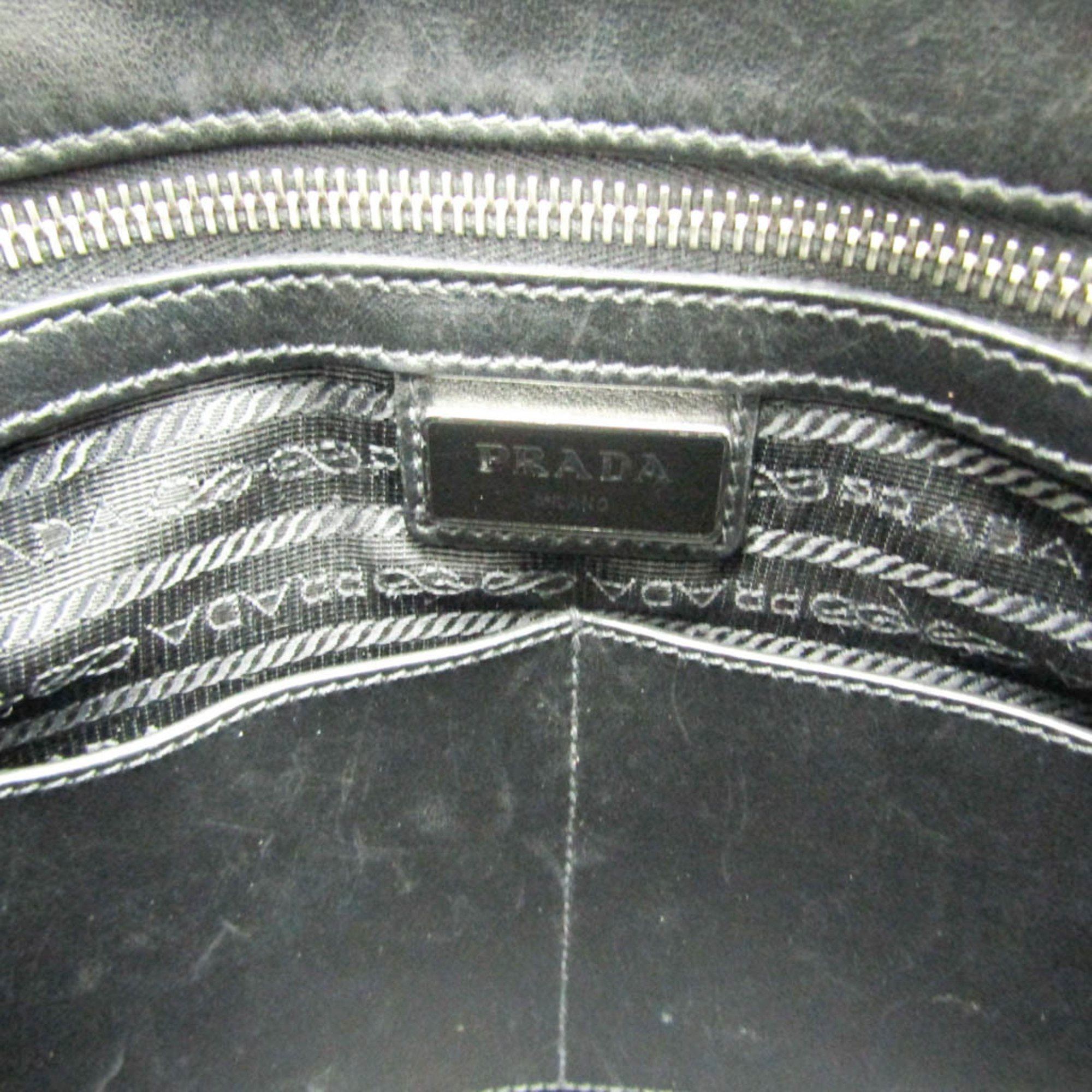 Prada Prada Saffiano Men's Leather Shoulder Bag Black Size ONE SIZE - 9 Thumbnail