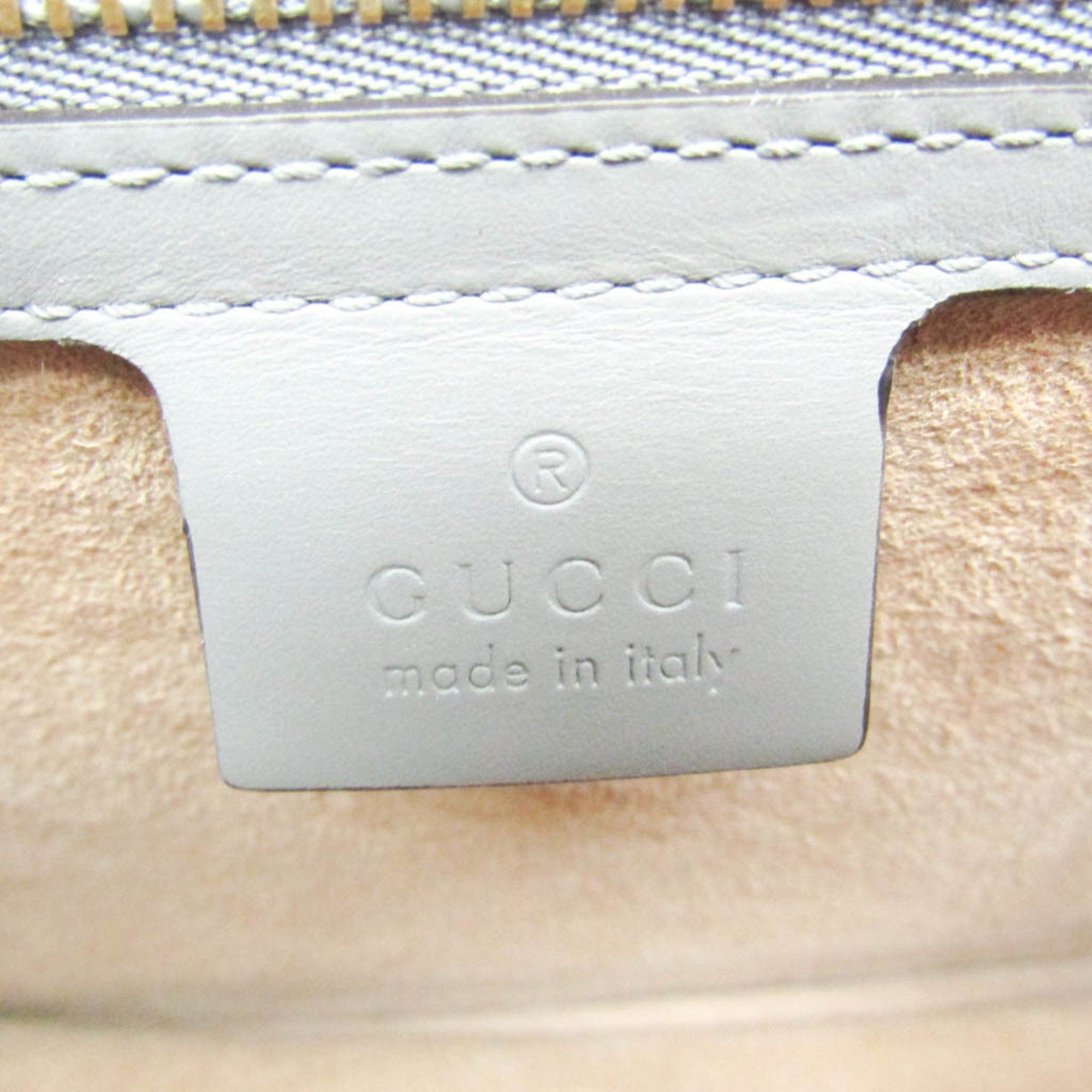 Gucci Gucci Sylvie 421882 Women's Leather Shoulder Bag Gray Size ONE SIZE - 13 Thumbnail