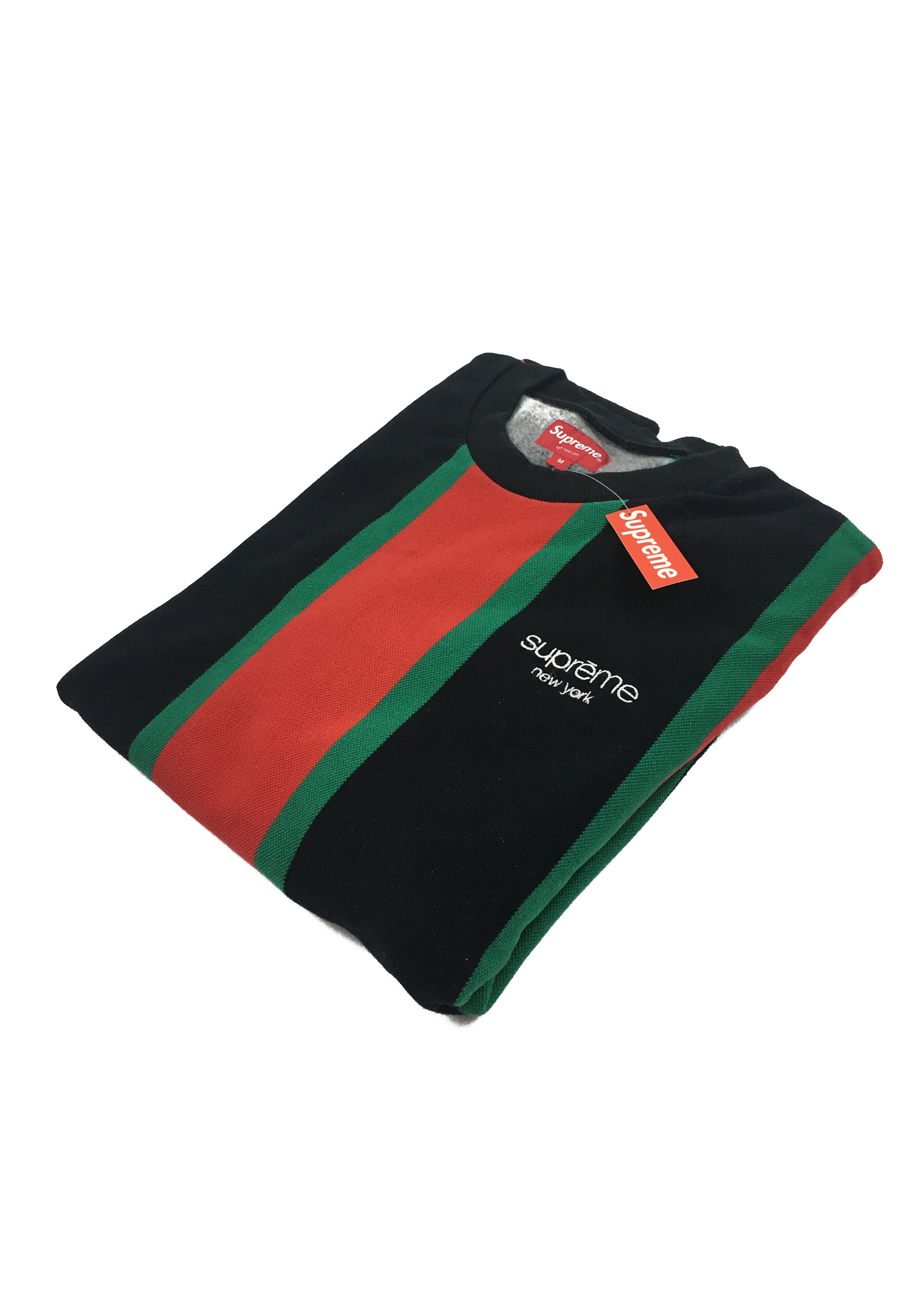 人気アイテムランキング fw 17 Supreme Supreme GUCCI black green red striped vertical トップス