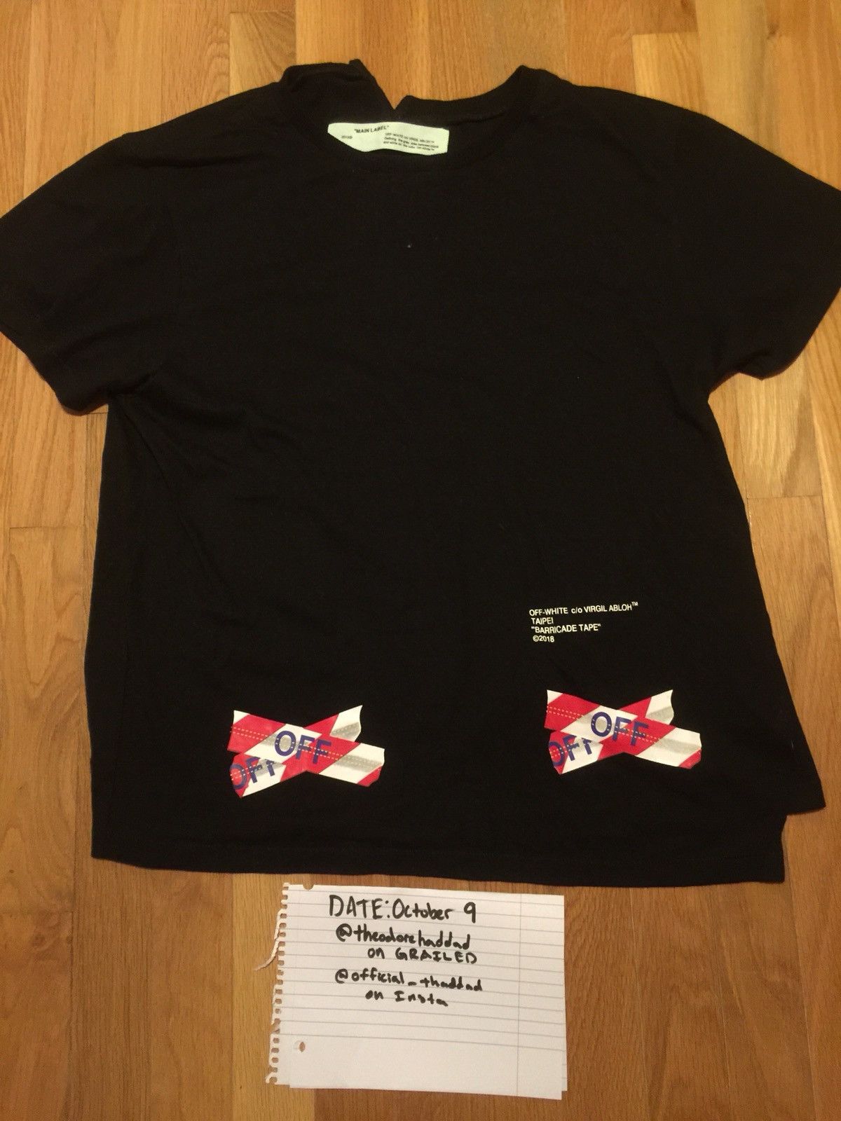 Off white shop barricade tape tee