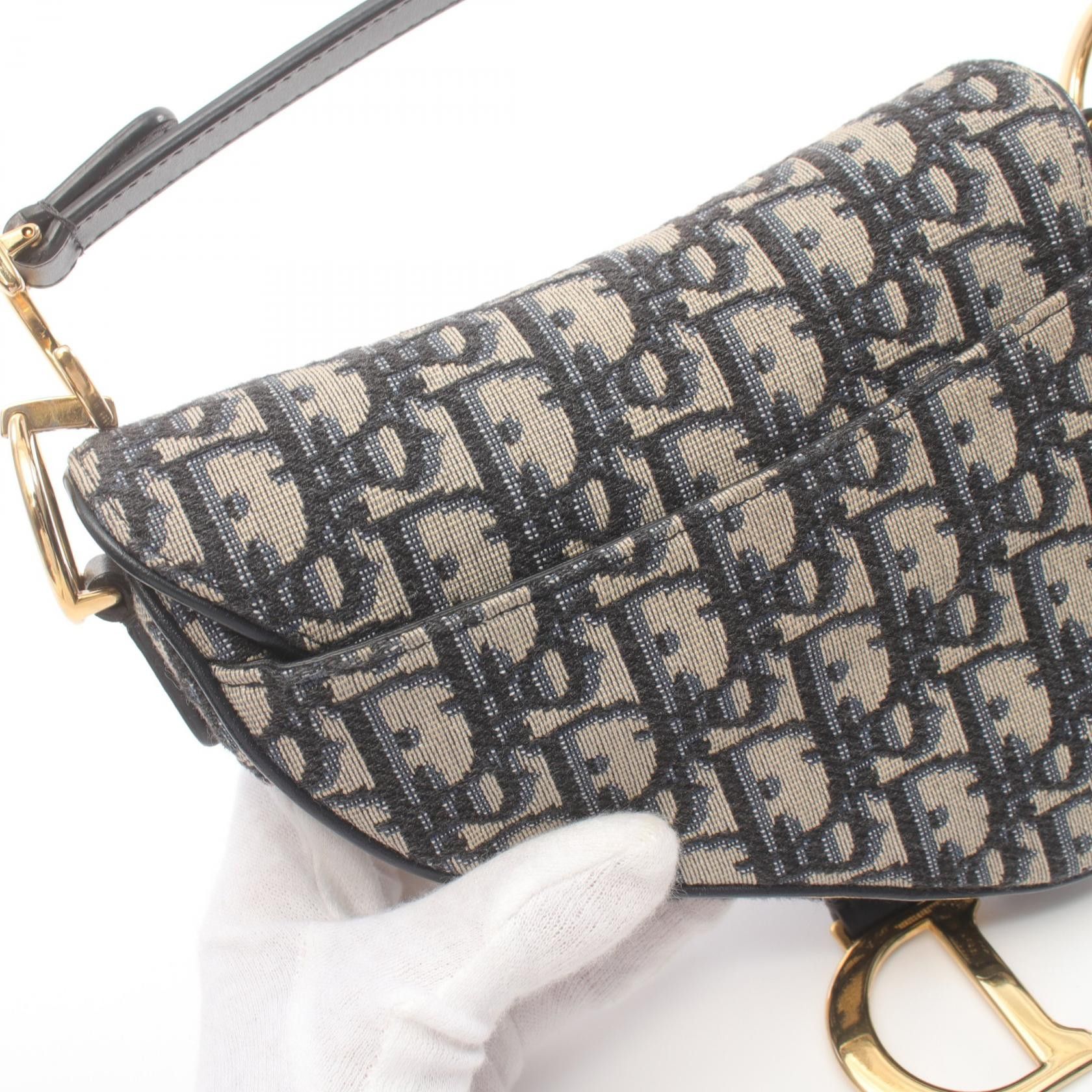 Dior Dior Oblique Canvas Saddle Bag Canvas Handbag in Very Good Condition Size ONE SIZE - 7 Thumbnail