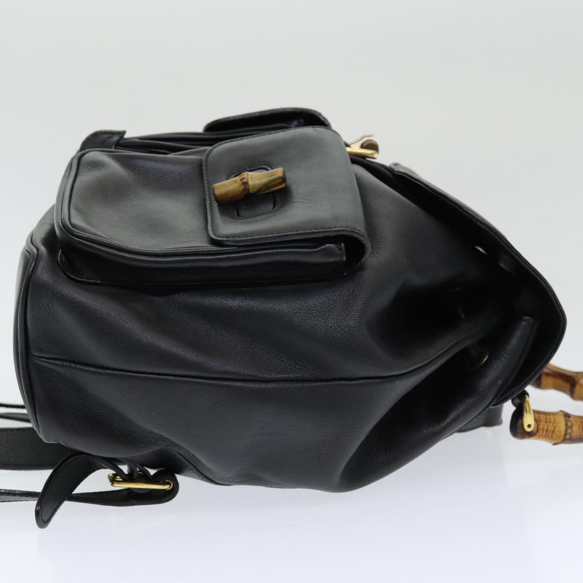Gucci Bamboo Black Leather Backpack Bag (Pre-Owned) Size ONE SIZE - 8 Thumbnail