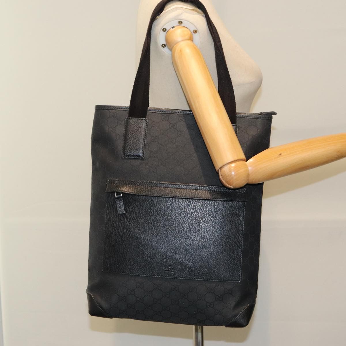 Gucci -- Black Canvas Tote Bag (Pre-Owned) Size ONE SIZE - 7 Thumbnail