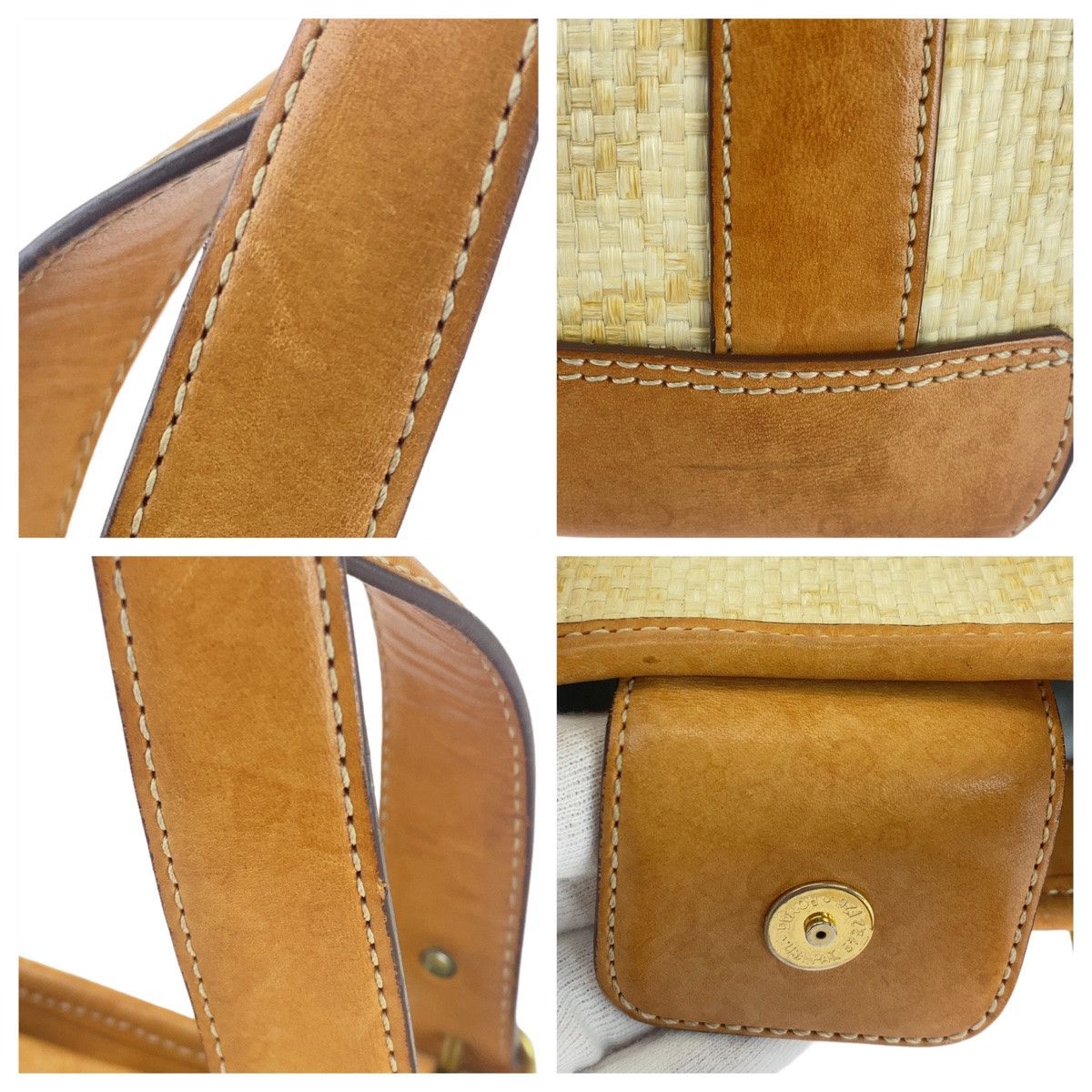 Coach Coach Coach Signature Straw/Leather Tote Bag Natural Material Tote Bag in Very Good Condition Size ONE SIZE - 6 Thumbnail