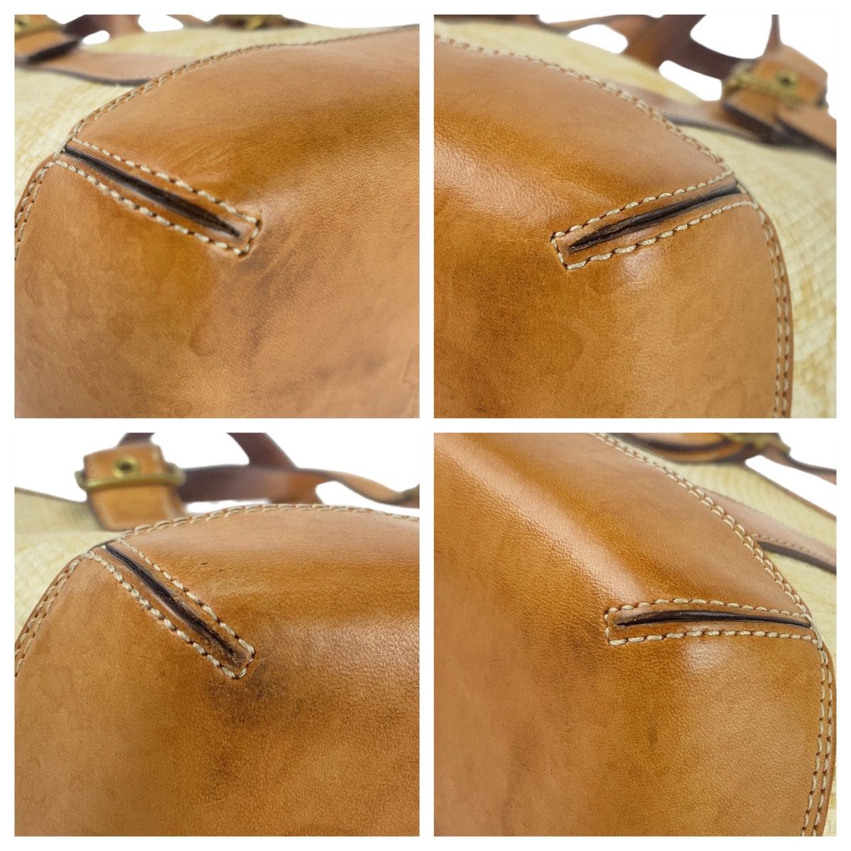 Coach Coach Coach Signature Straw/Leather Tote Bag Natural Material Tote Bag in Very Good Condition Size ONE SIZE - 3 Thumbnail