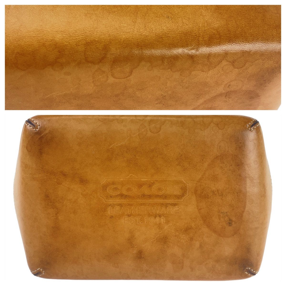 Coach Coach Coach Signature Straw/Leather Tote Bag Natural Material Tote Bag in Very Good Condition Size ONE SIZE - 7 Thumbnail