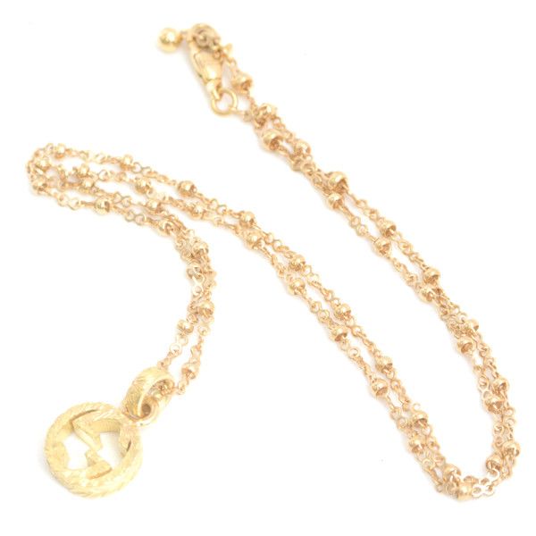 Gucci Gucci Gucci Interlocking G Arabesque Necklace 750YG Yellow Gold Metal Necklace 75751 in Great Condition Size ONE SIZE - 2 Thumbnail