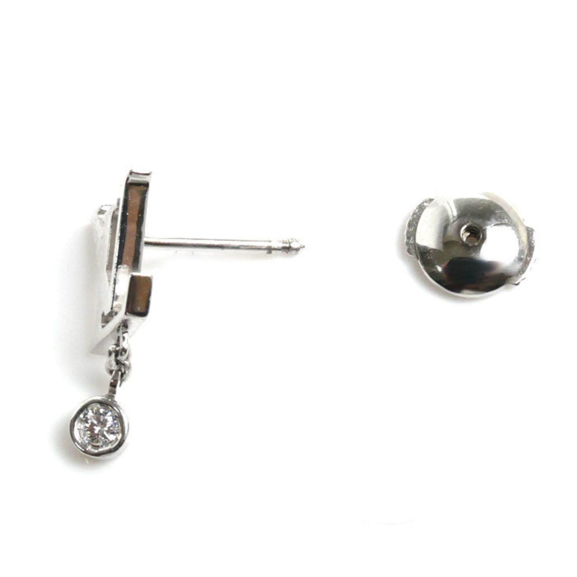 Louis Vuitton K18WG White Gold Idylle Blossom LV Earrings Q96544