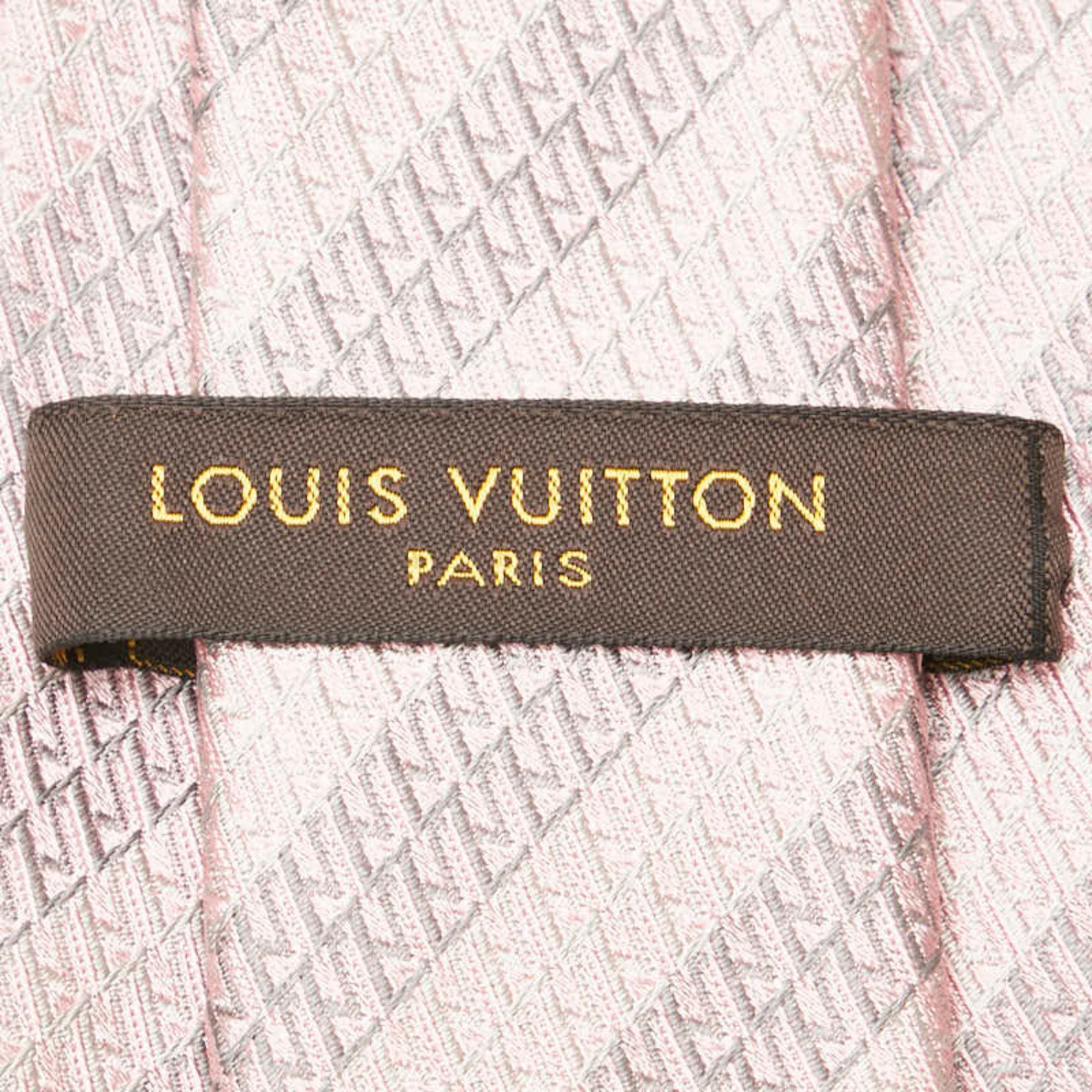 Louis Vuitton Louis Vuitton tie pink grey silk men's LOUIS VUITTON Size ONE SIZE - 5 Thumbnail