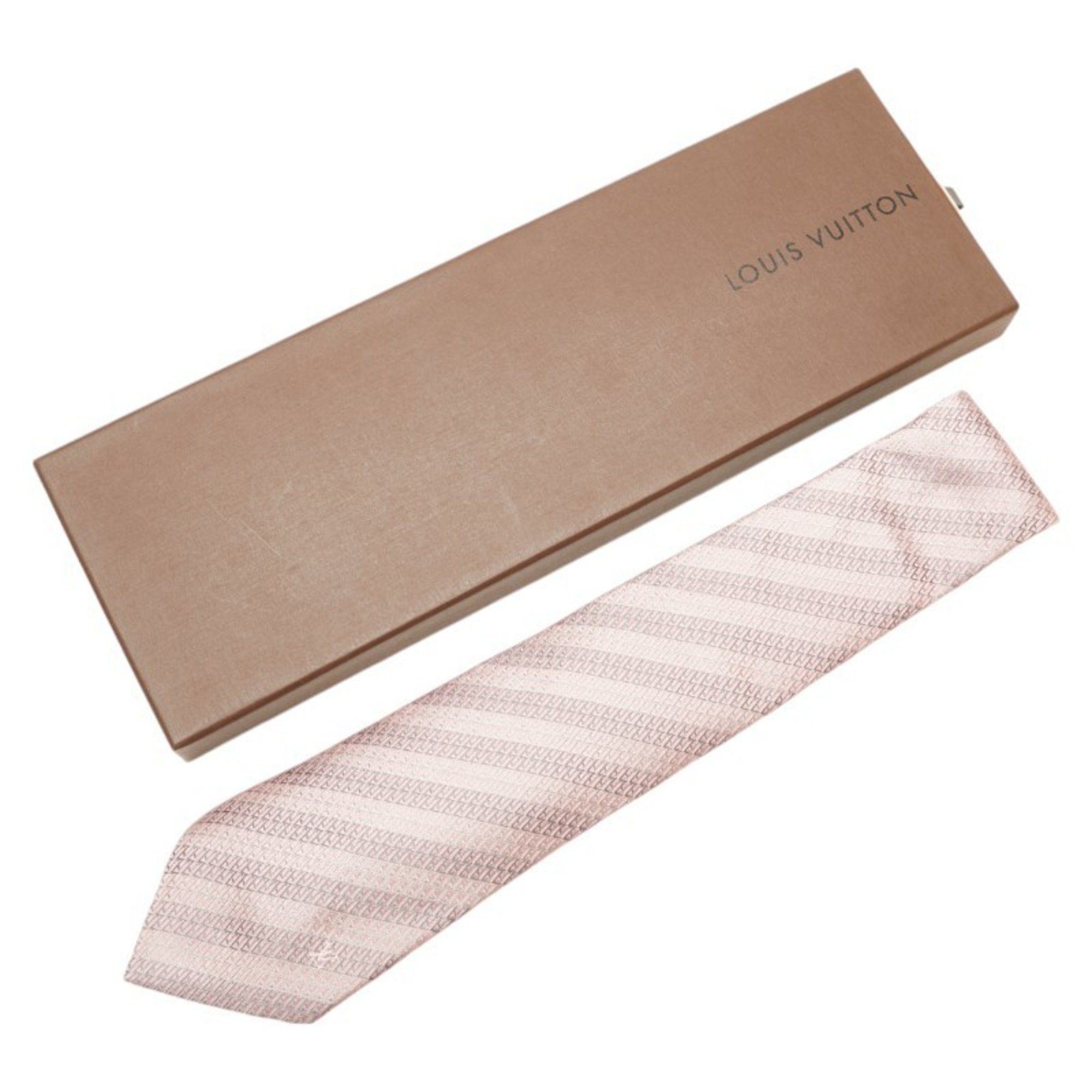 Louis Vuitton Louis Vuitton tie pink grey silk men's LOUIS VUITTON Size ONE SIZE - 7 Thumbnail