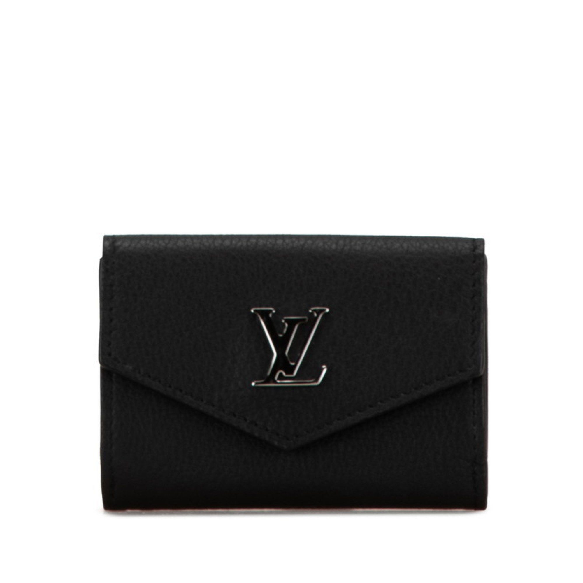 Louis Vuitton Louis Vuitton Portefeuille Lock Tri-fold Wallet M63921 Black Silver Leather Men's LOUIS VUITTON Size ONE SIZE - 2 Thumbnail