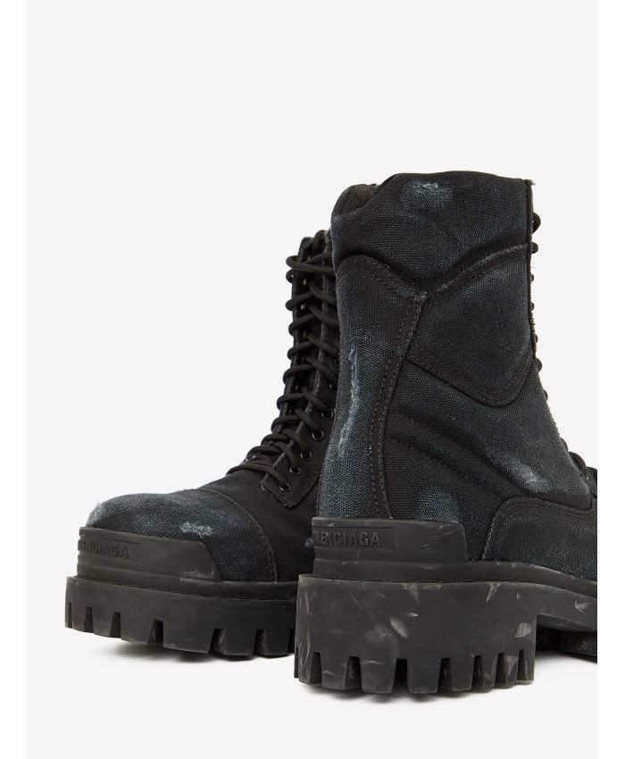 Balenciaga Balenciaga Black Strike Distressed Lace-Up Boots Size US 9 / IT 39 - 4 Thumbnail