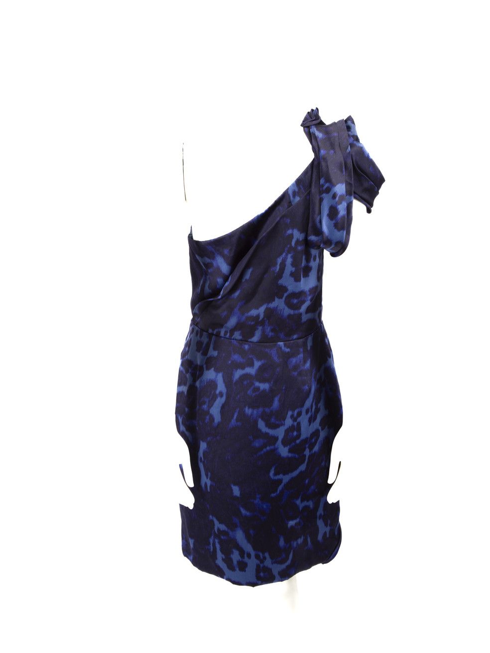 Marchesa Blue Silk Leopard Pattern Dress Size XL / US 12-14 / IT 48-50 - 3 Thumbnail