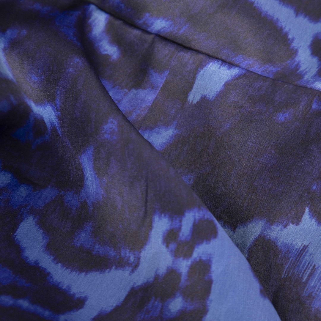 Marchesa Blue Silk Leopard Pattern Dress Size XL / US 12-14 / IT 48-50 - 4 Thumbnail