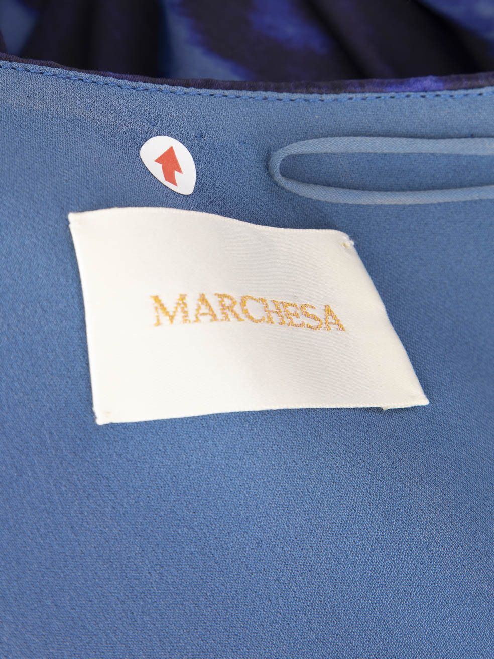 Marchesa Blue Silk Leopard Pattern Dress Size XL / US 12-14 / IT 48-50 - 9 Thumbnail