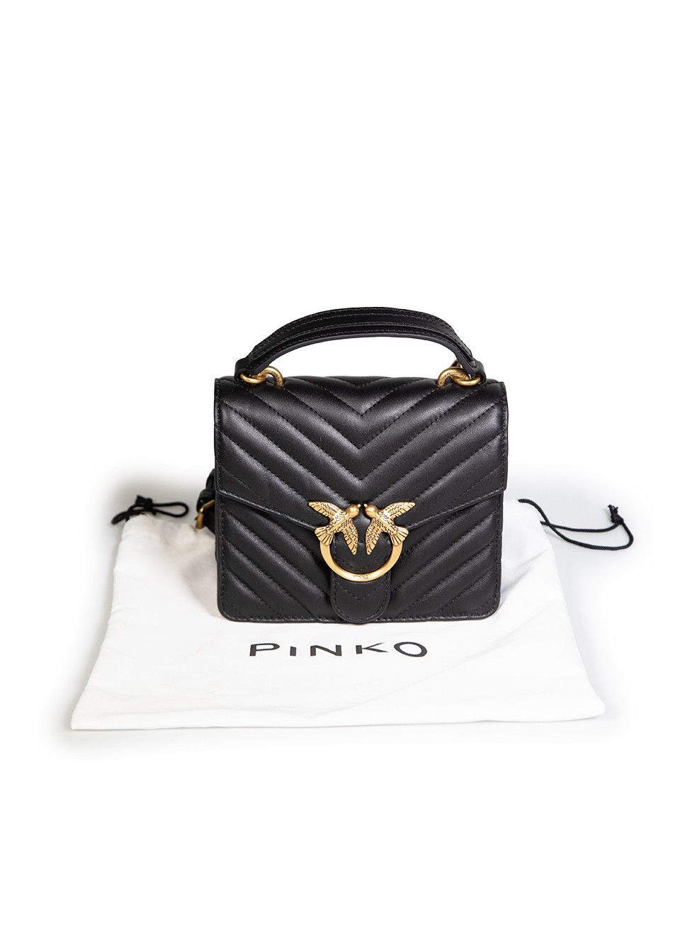 Pinko Black Leather Mini Crossbody Love Bag Size ONE SIZE - 7 Thumbnail