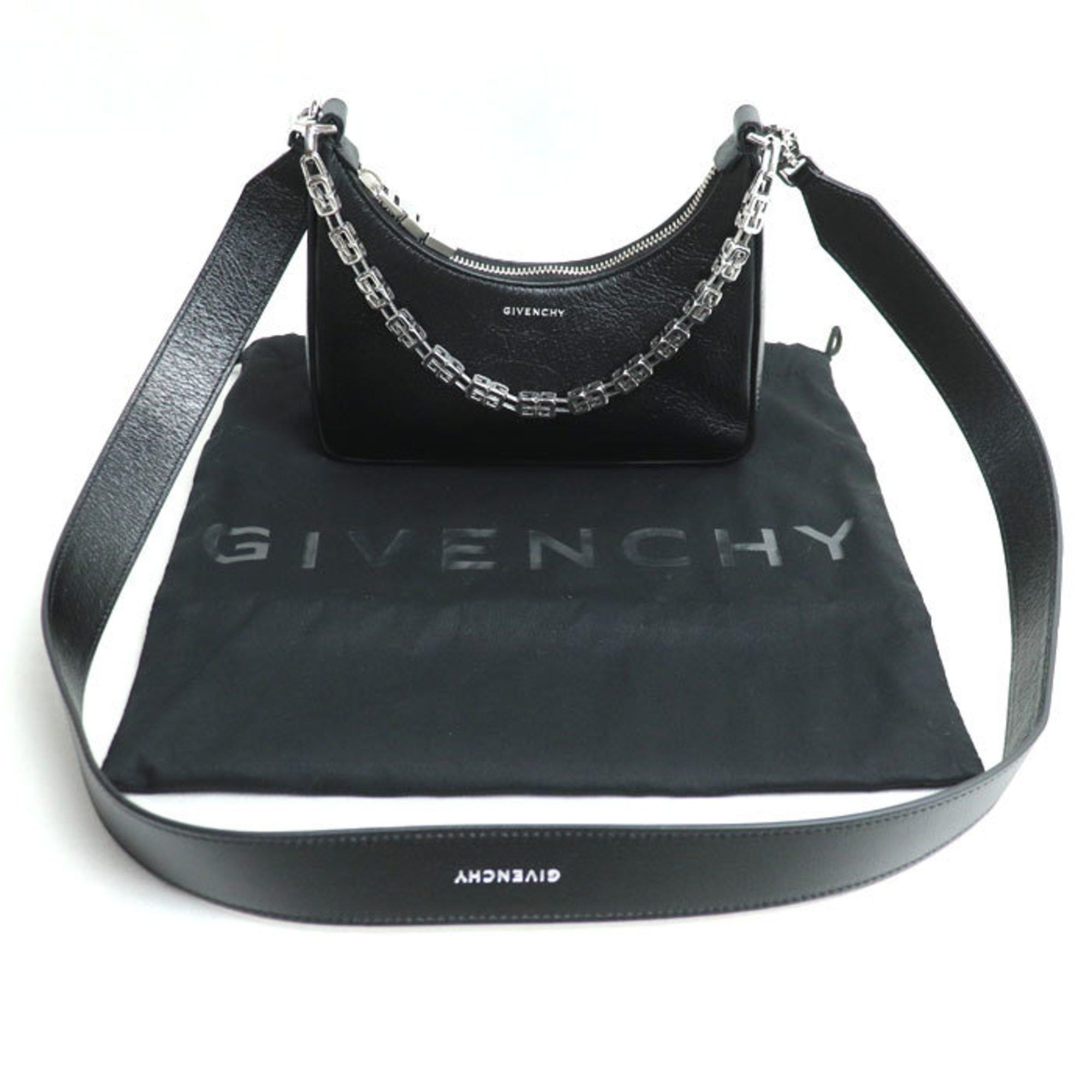 Givenchy GIVENCHY Moon Cutout 2-Way Shoulder Bag Black BB50QKB1LD Women's Size ONE SIZE - 7 Thumbnail