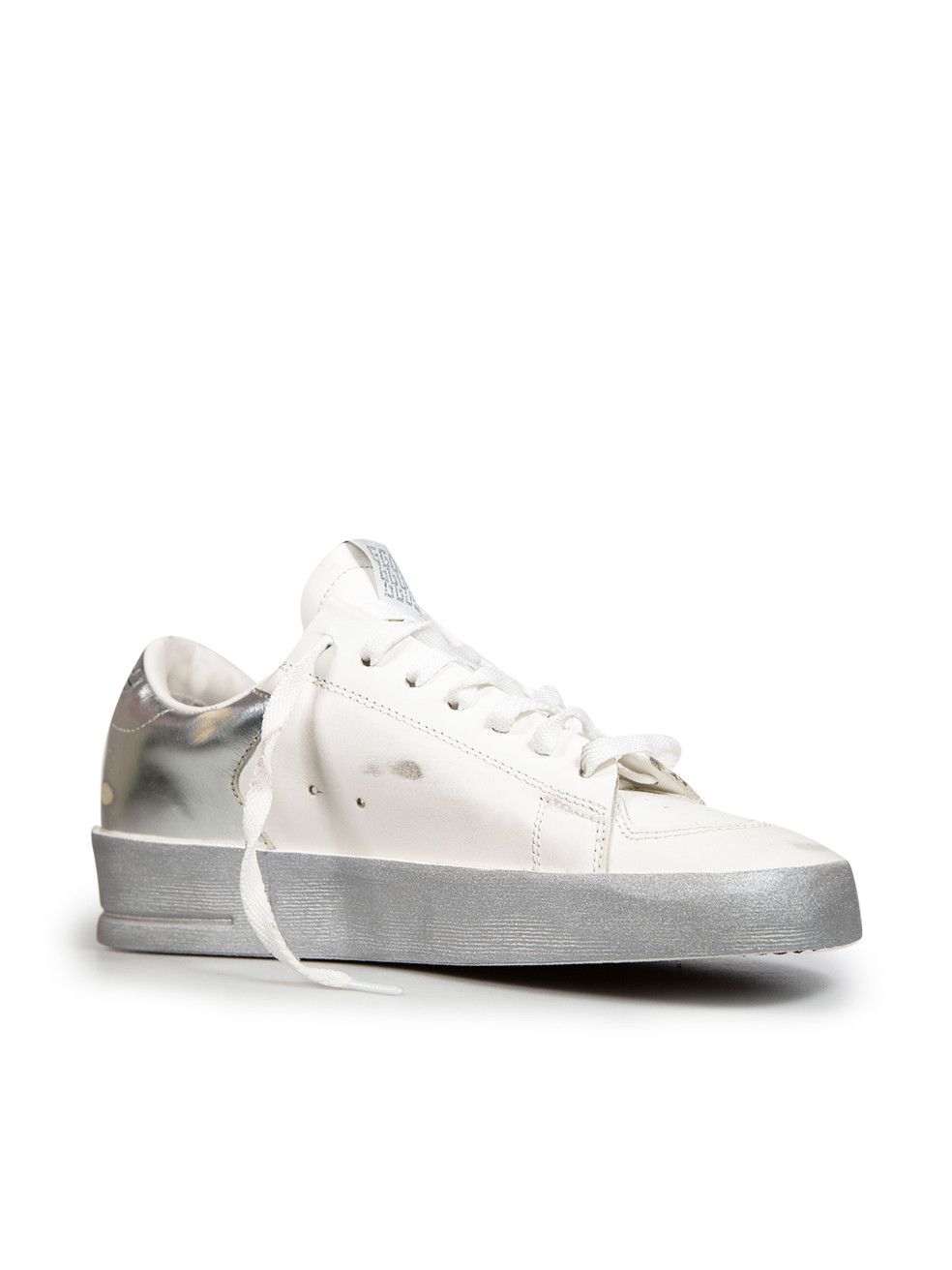 Golden Goose FW24 White Leather Silver Stardan Trainers Size US 6.5 / IT 36.5 - 2 Thumbnail
