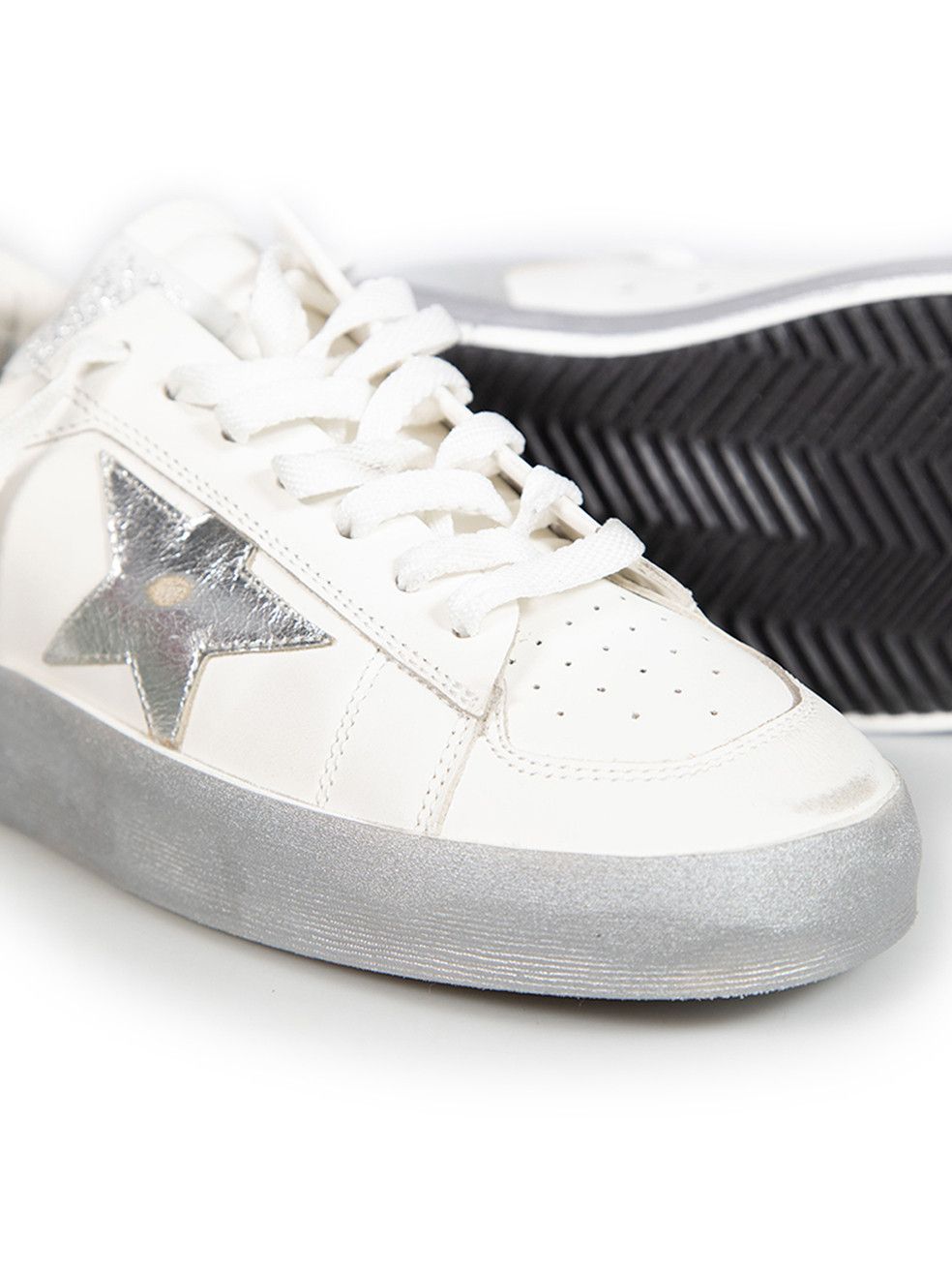 Golden Goose FW24 White Leather Silver Stardan Trainers Size US 6.5 / IT 36.5 - 6 Thumbnail