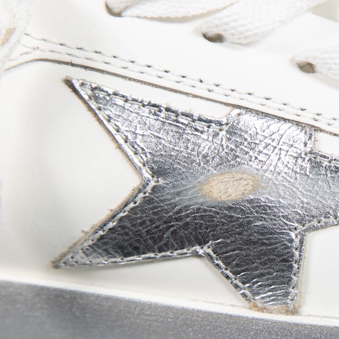 Golden Goose FW24 White Leather Silver Stardan Trainers Size US 6.5 / IT 36.5 - 5 Thumbnail