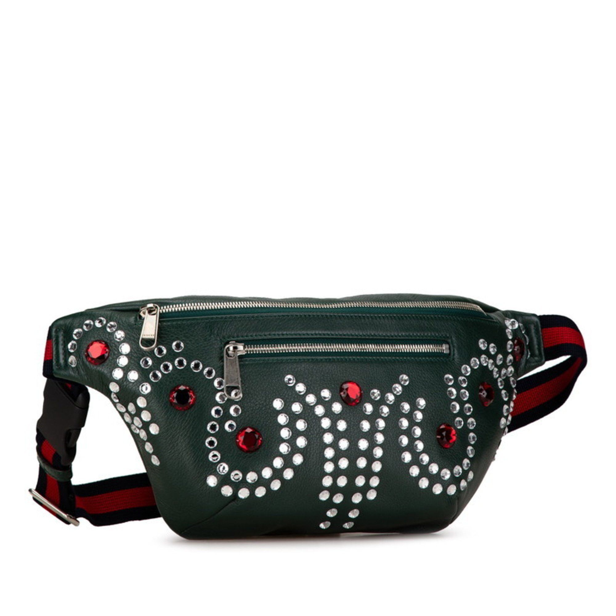 Gucci Gucci Bijou Stone Body Bag Waist 484683 Moss Green Multicolor Leather Women's GUCCI Size ONE SIZE - 3 Thumbnail