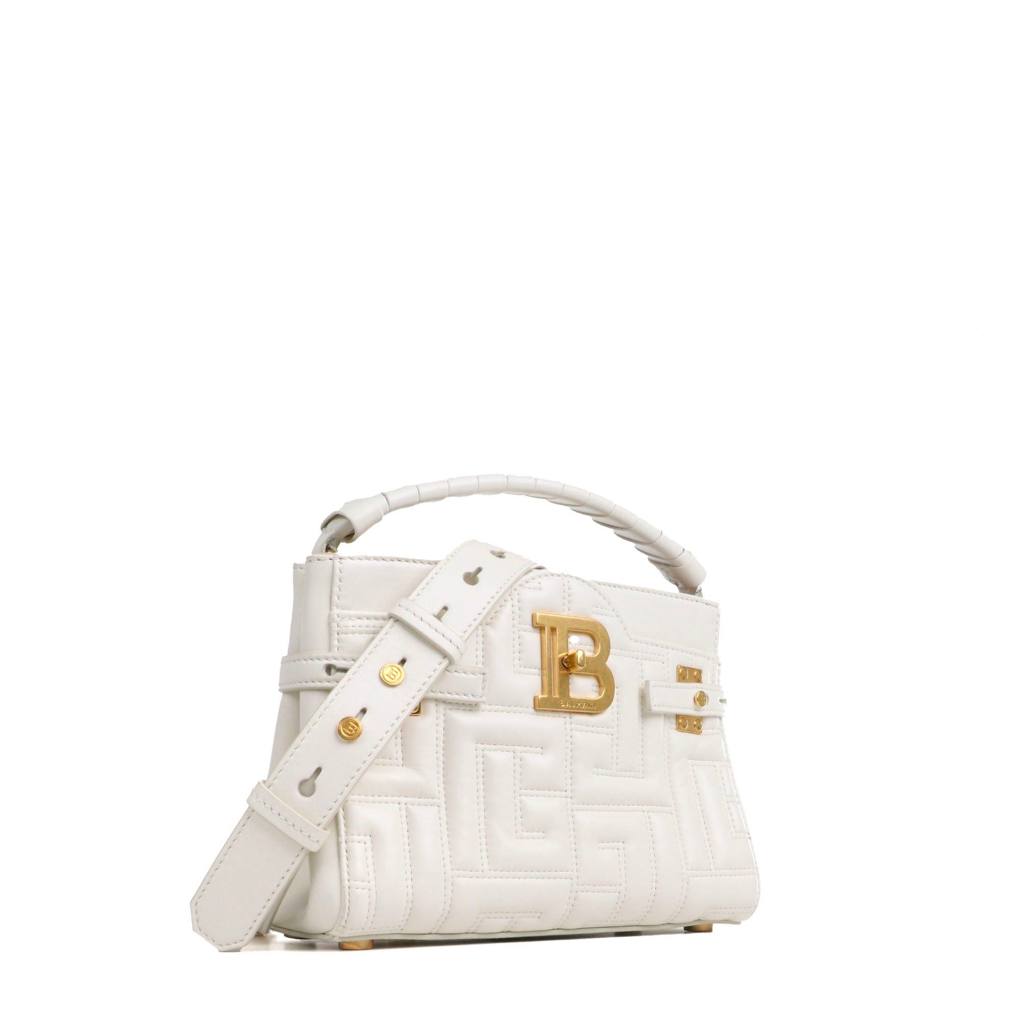 Balmain BALMAIN - Balmain B-Buzz 22 shoulder bag in white smooth leather Size ONE SIZE - 2 Thumbnail