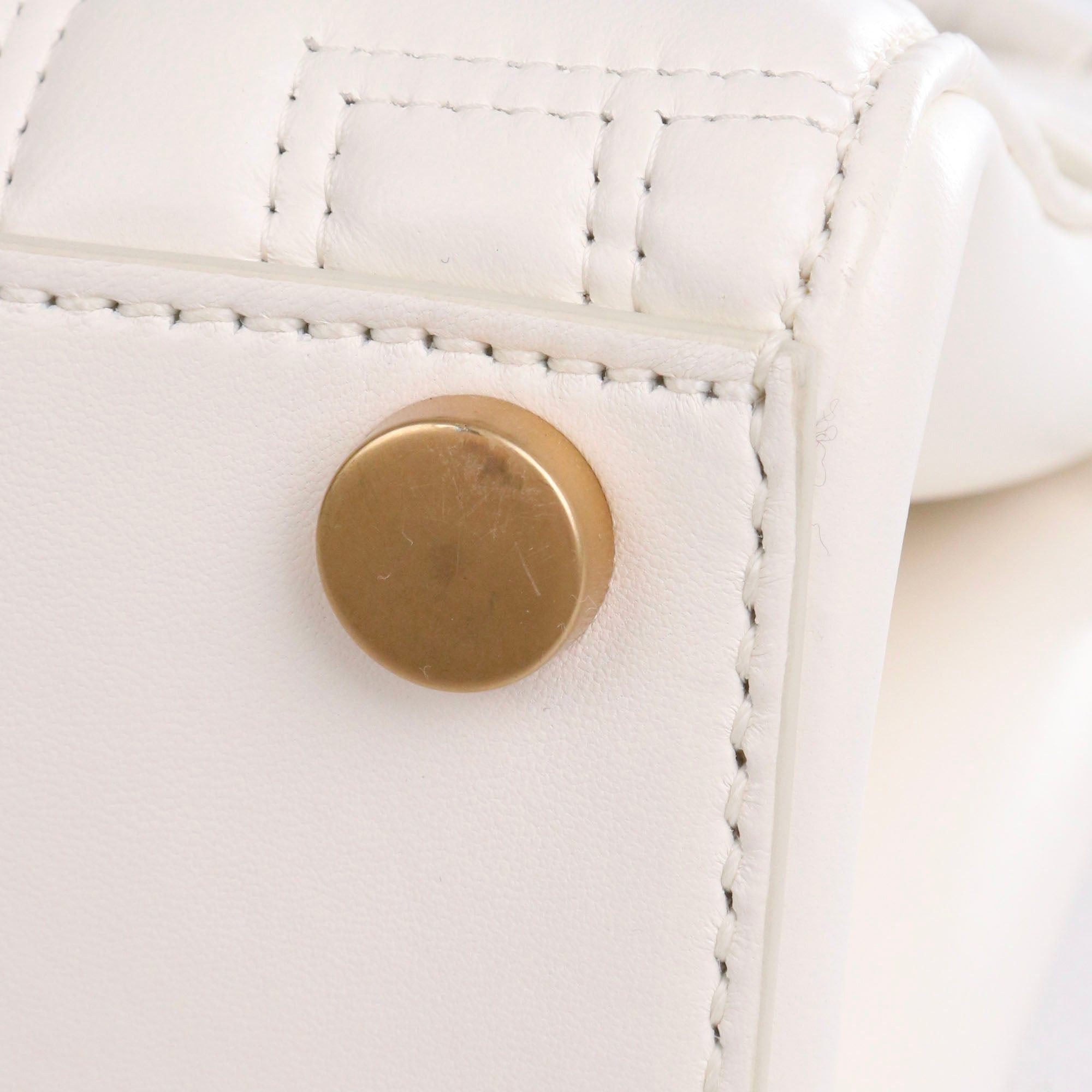 Balmain BALMAIN - Balmain B-Buzz 22 shoulder bag in white smooth leather Size ONE SIZE - 8 Thumbnail