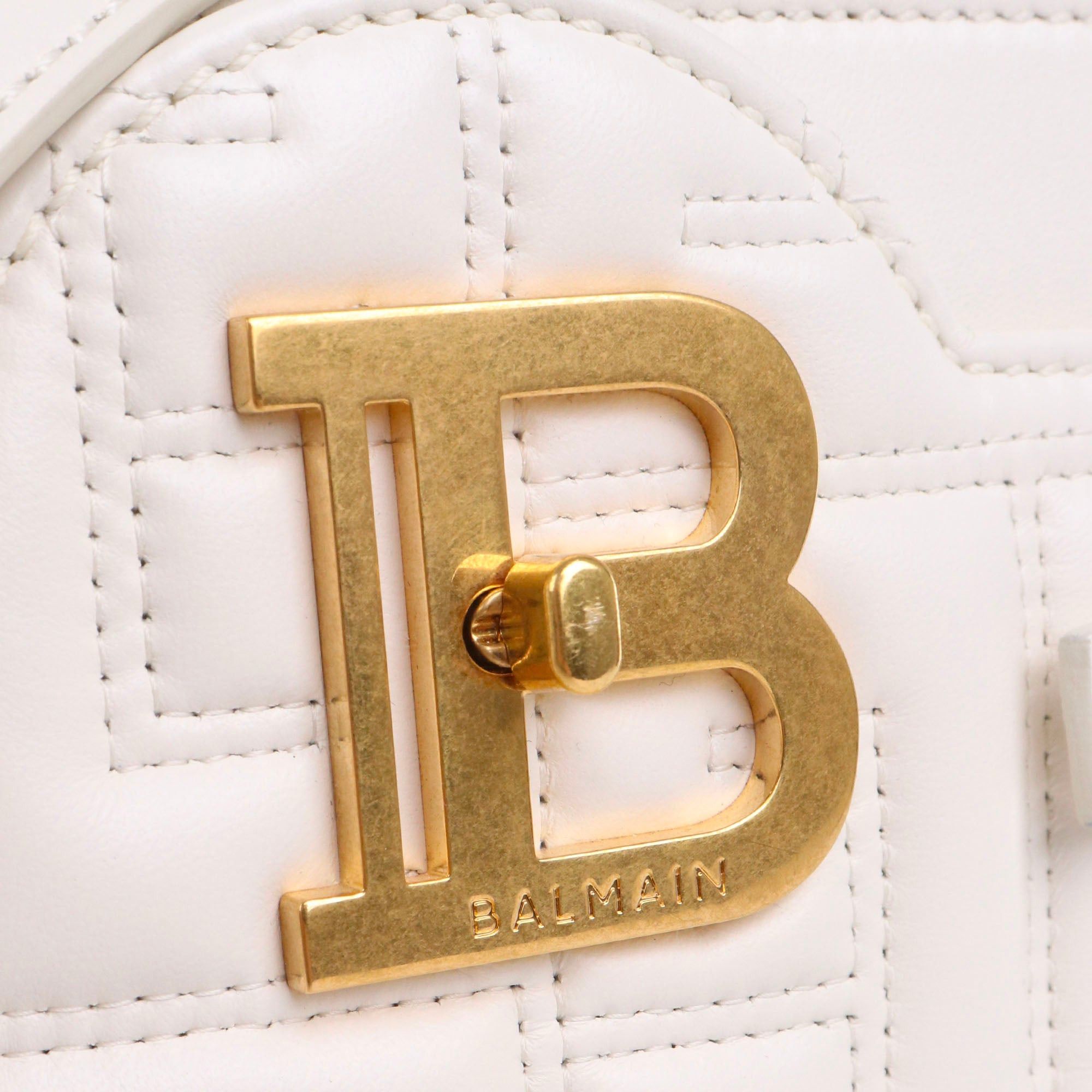 Balmain BALMAIN - Balmain B-Buzz 22 shoulder bag in white smooth leather Size ONE SIZE - 5 Thumbnail