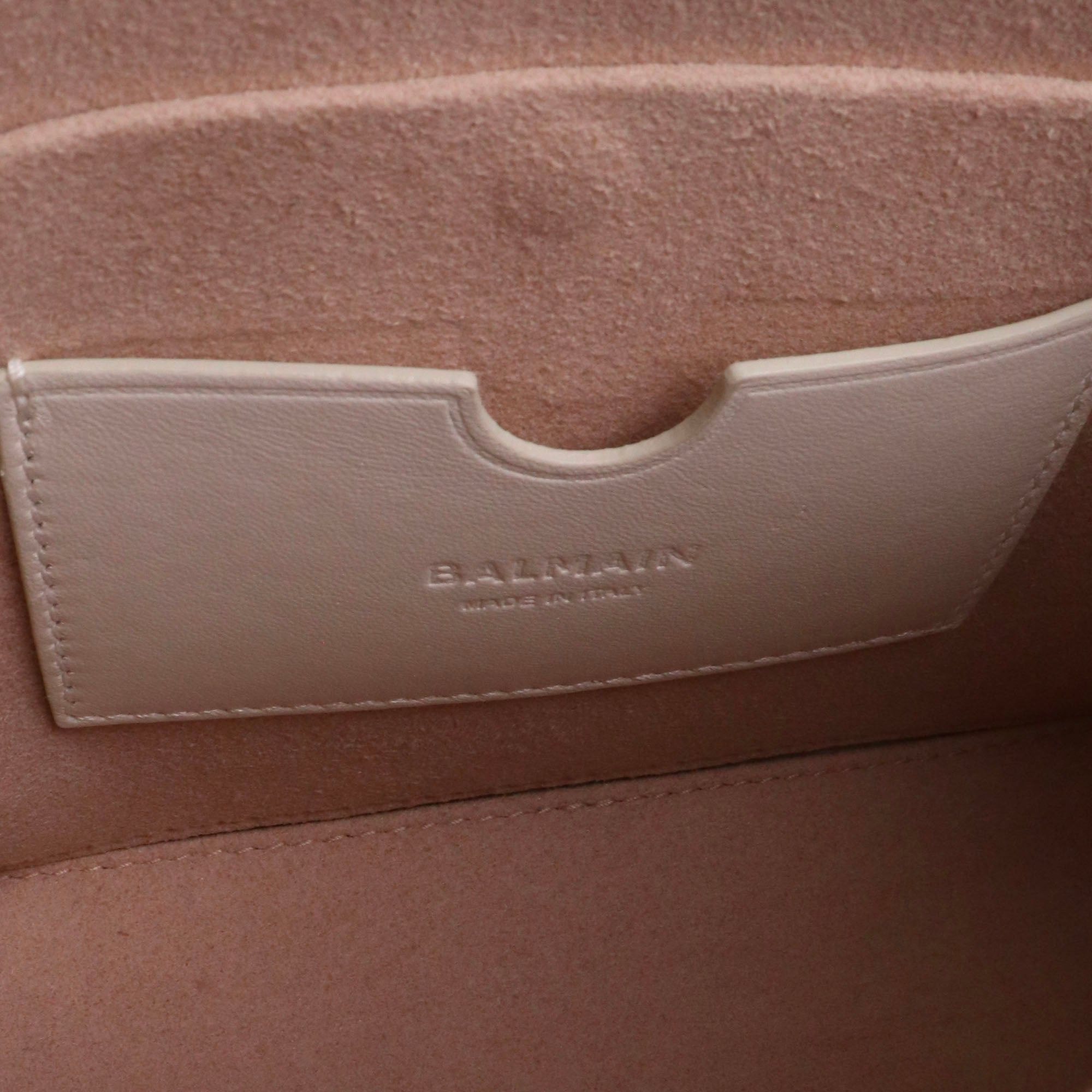 Balmain BALMAIN - Balmain B-Buzz 22 shoulder bag in white smooth leather Size ONE SIZE - 10 Thumbnail