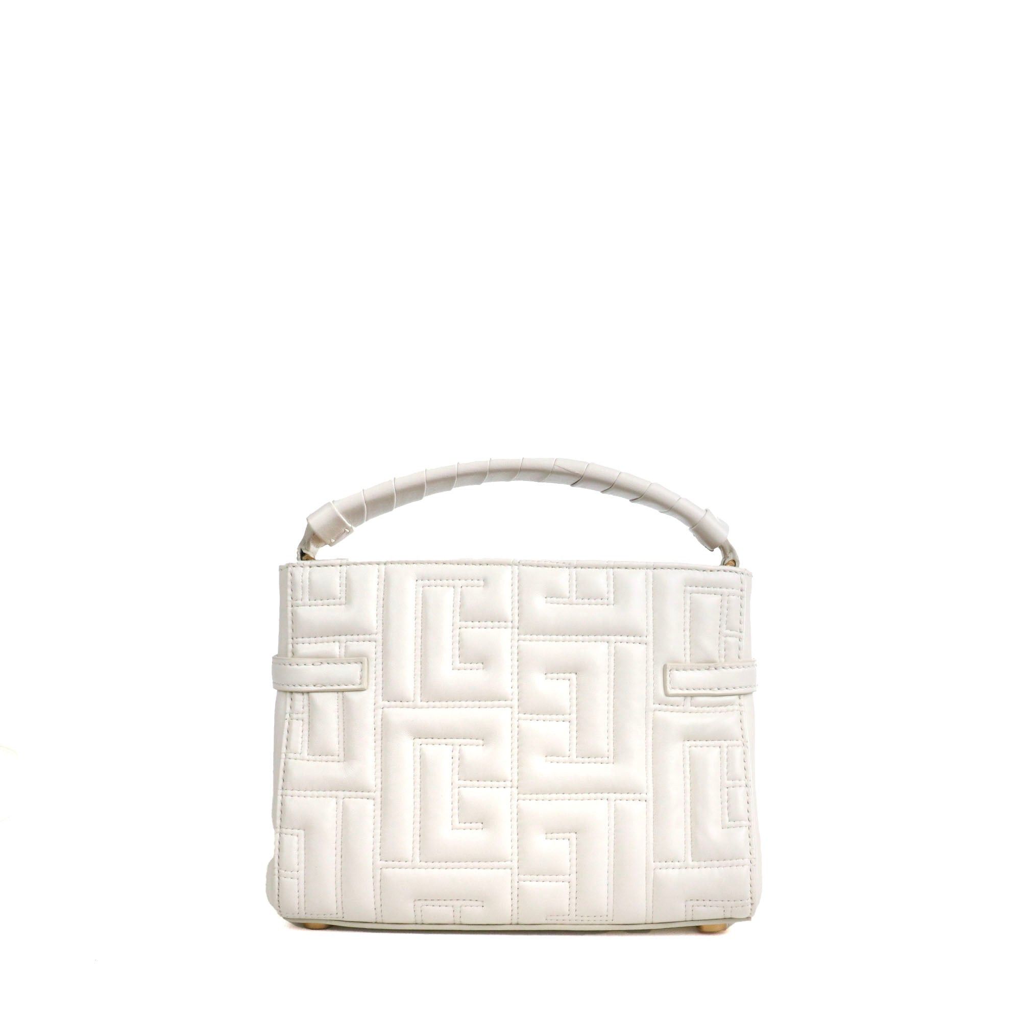 Balmain BALMAIN - Balmain B-Buzz 22 shoulder bag in white smooth leather Size ONE SIZE - 3 Thumbnail