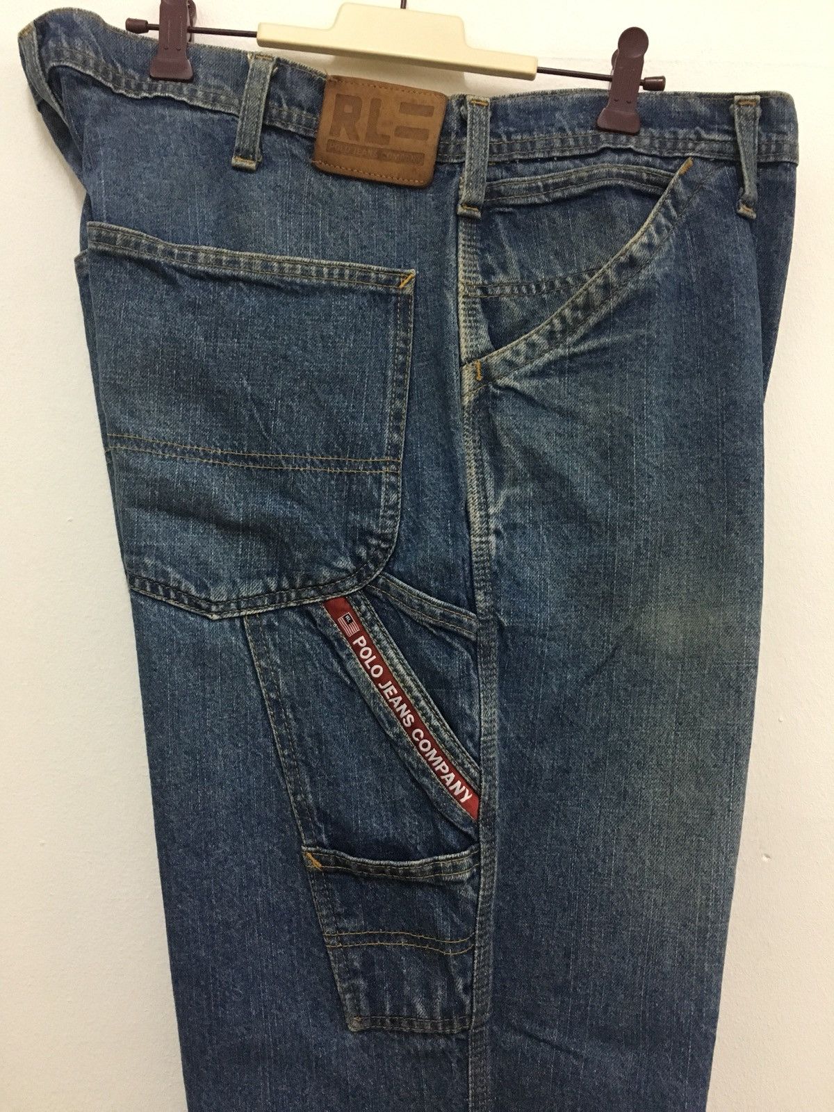 Vintage Polo Jeans Company Ralph Lauren Denim Cargo workwear Pants Size US 36 / EU 52 - 10 Thumbnail